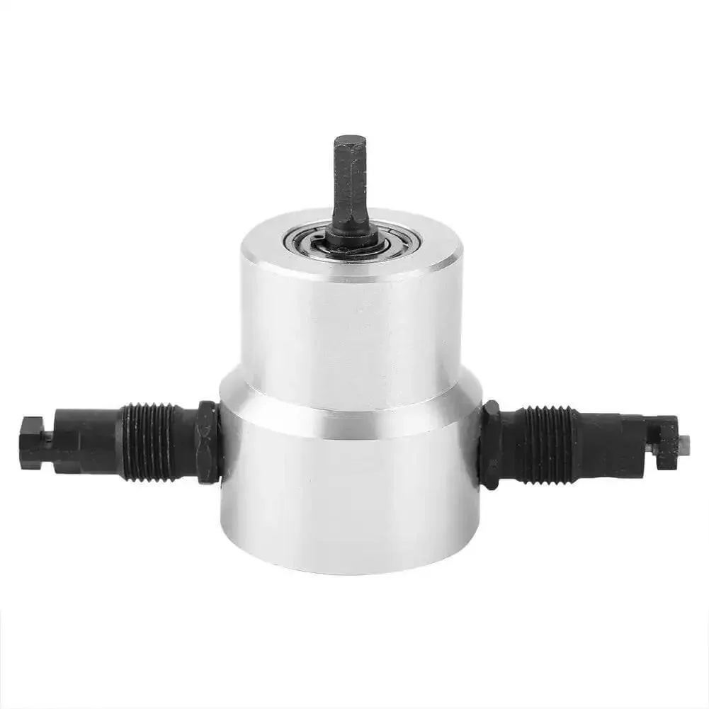 Pro Grade Double Head Metal Nibbler Drill Attachment For Cutting Stainless Steel Iron Aluminum Copper Sheets Portable Electric Sheet Cutter With Adjustable Heads For Straight Cuts - Image 8