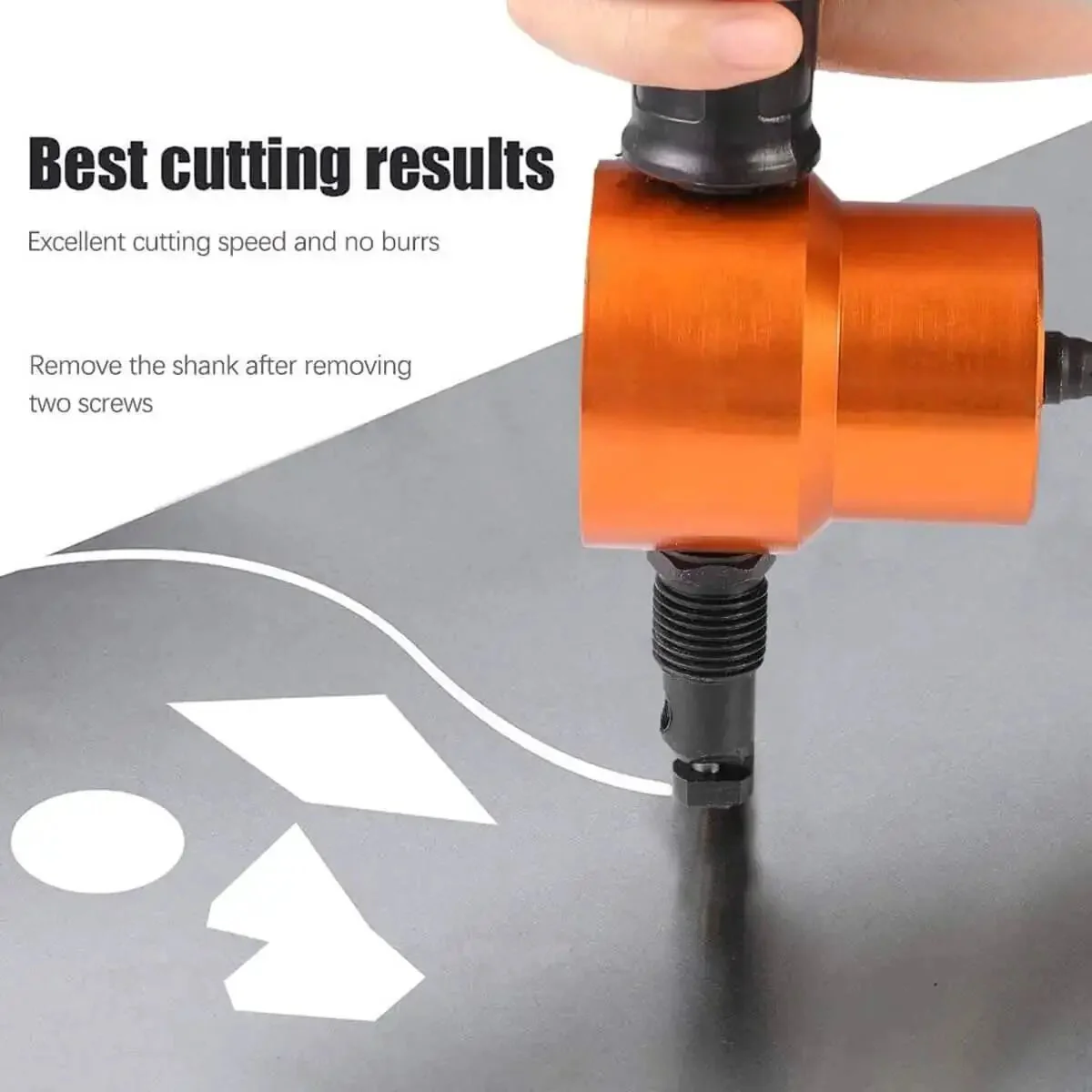 Pro Grade Double Head Sheet Metal Nibbler Drill Attachment 360 Degree Adjustable Drill Tool For Precise Metal Cutting Heavy Duty Nibbling Part With Wrench DIY Friendly Cutting Machine Accessory - Image 2