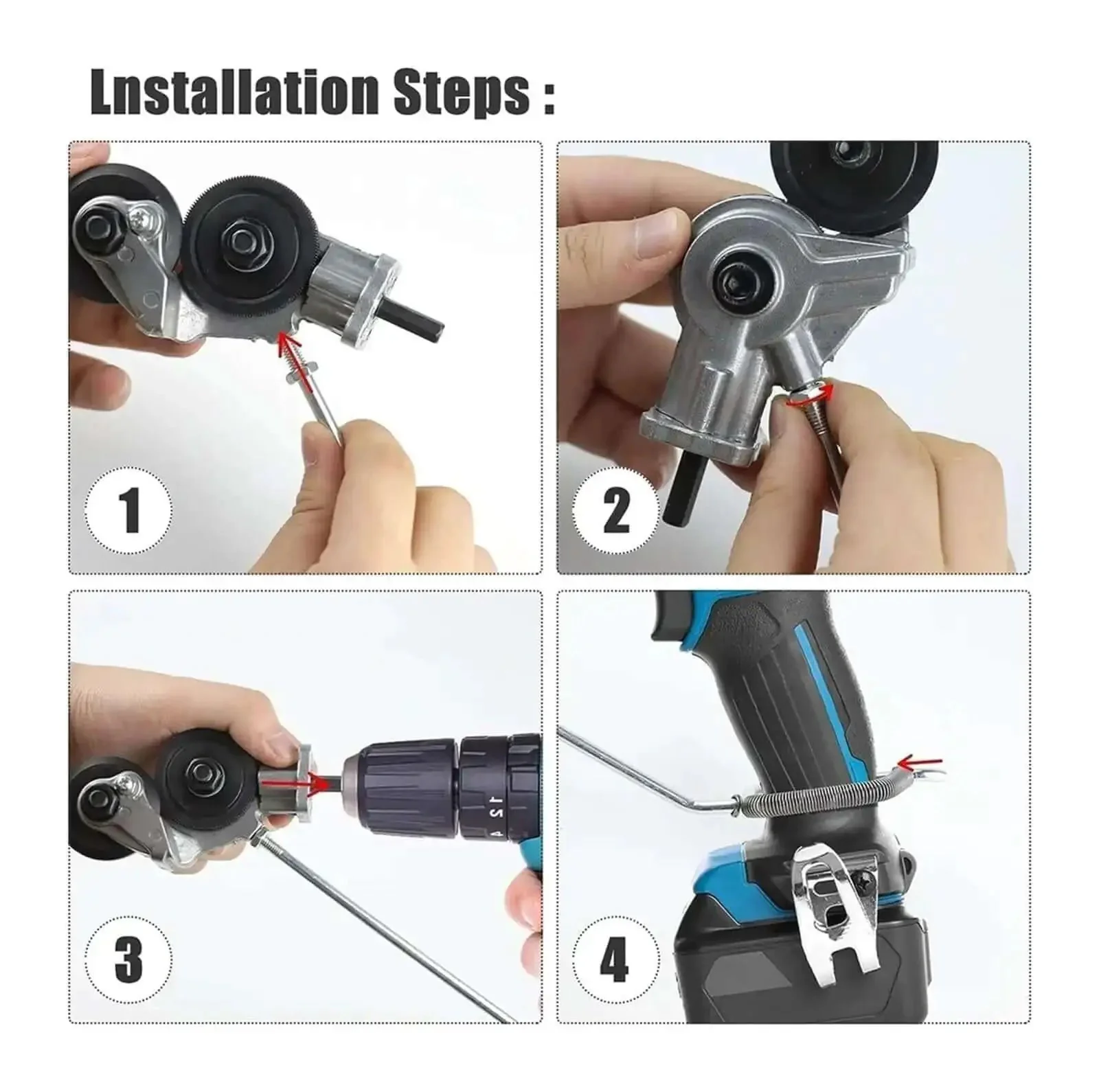 Pro Grade Drill Attachment Kit For DIY Metalworking Nibbler Plate Cutter And Sheet Metal Cutter With Electric Drill Accessory For Cutting Iron Steel Copper And Aluminum - Image 3