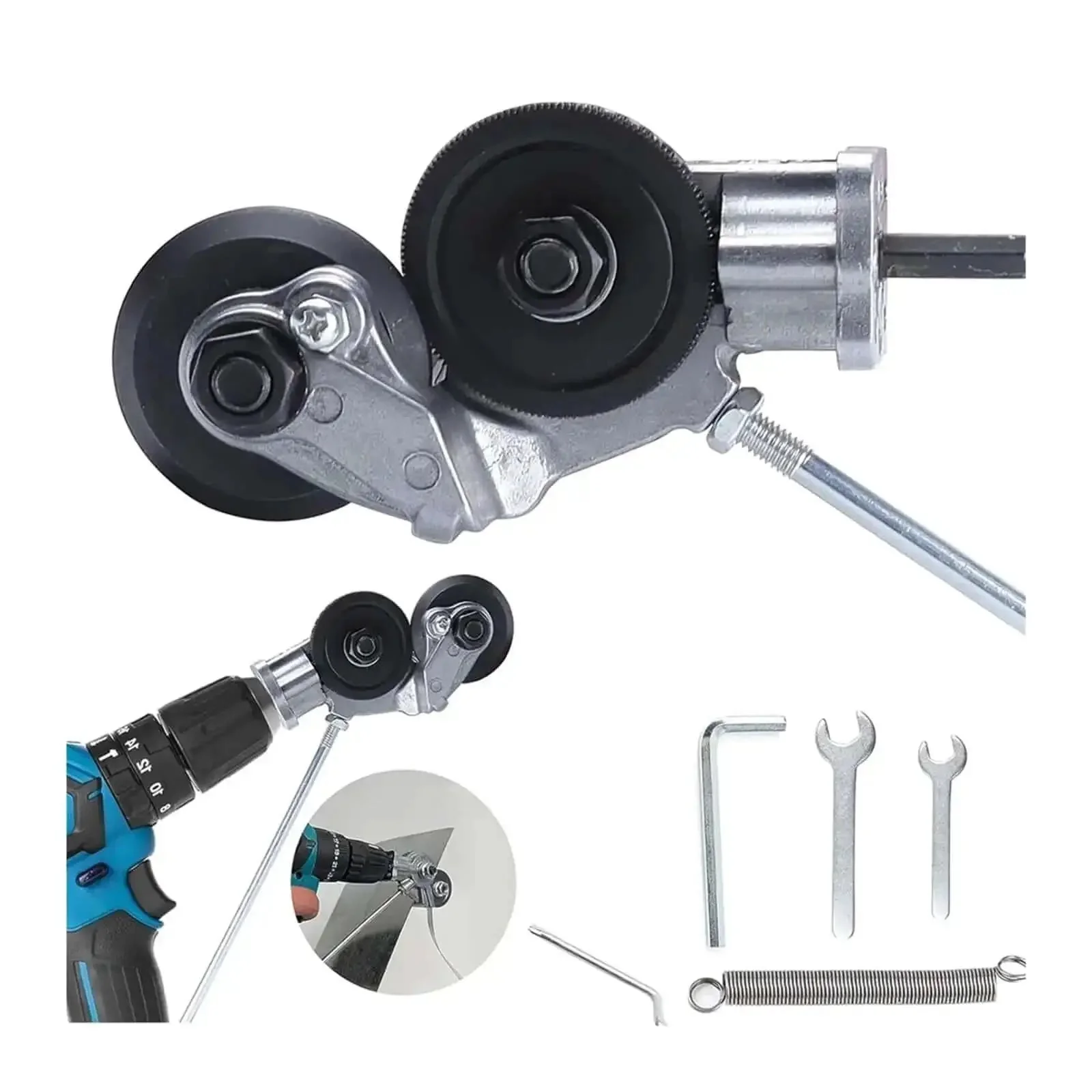 Pro Grade Drill Attachment Kit For DIY Metalworking Nibbler Plate Cutter And Sheet Metal Cutter With Electric Drill Accessory For Cutting Iron Steel Copper And Aluminum - Image 7