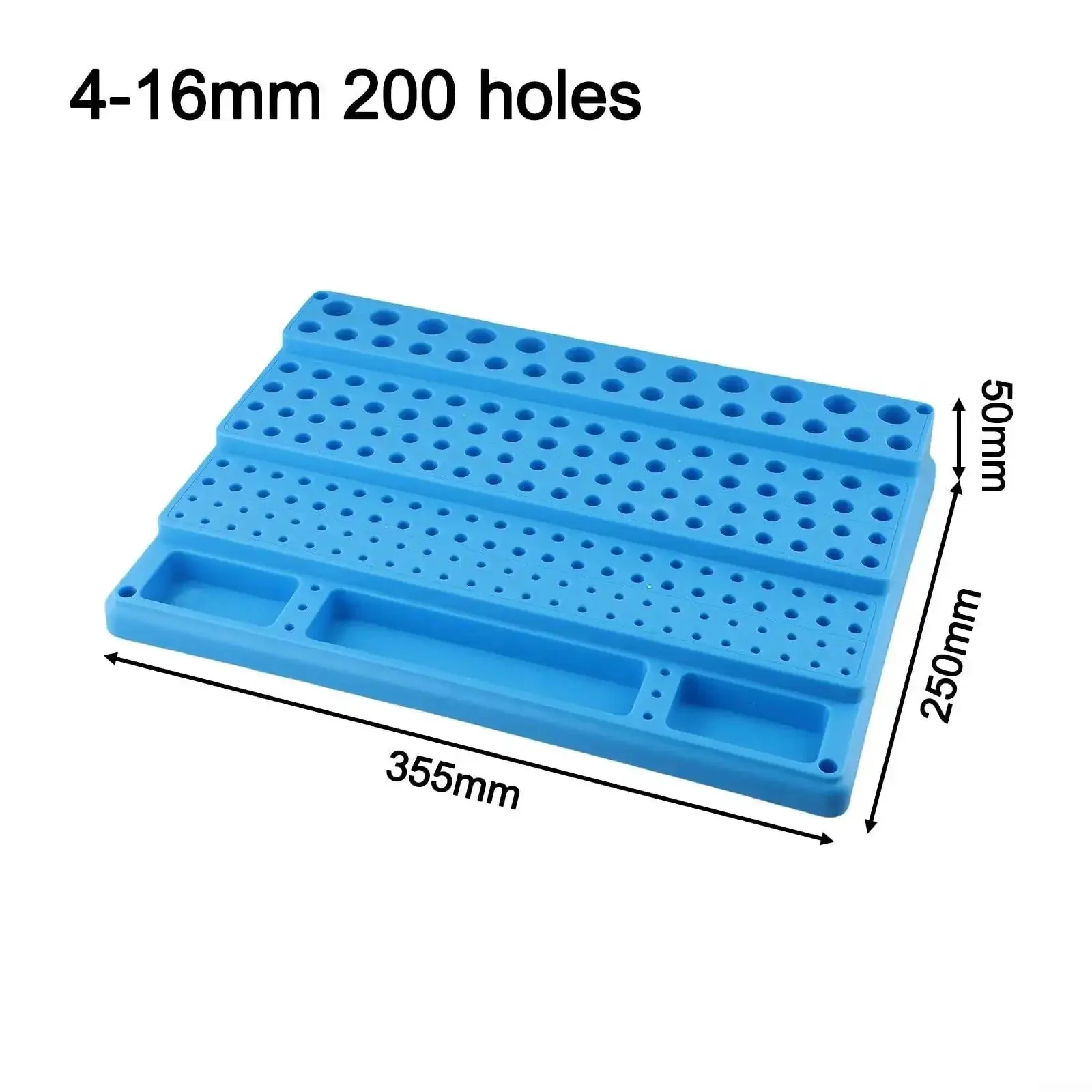 Pro Grade Drill Bit And End Mill Storage Box Organizer With 82 To 288 Hole Capacity For 4 To 32 mm Tools Hardened Plastic Tool Holder Case For CNC Milling Woodworking And Mechanical Processing 4 To 16 mm 200 Holes - Image 6
