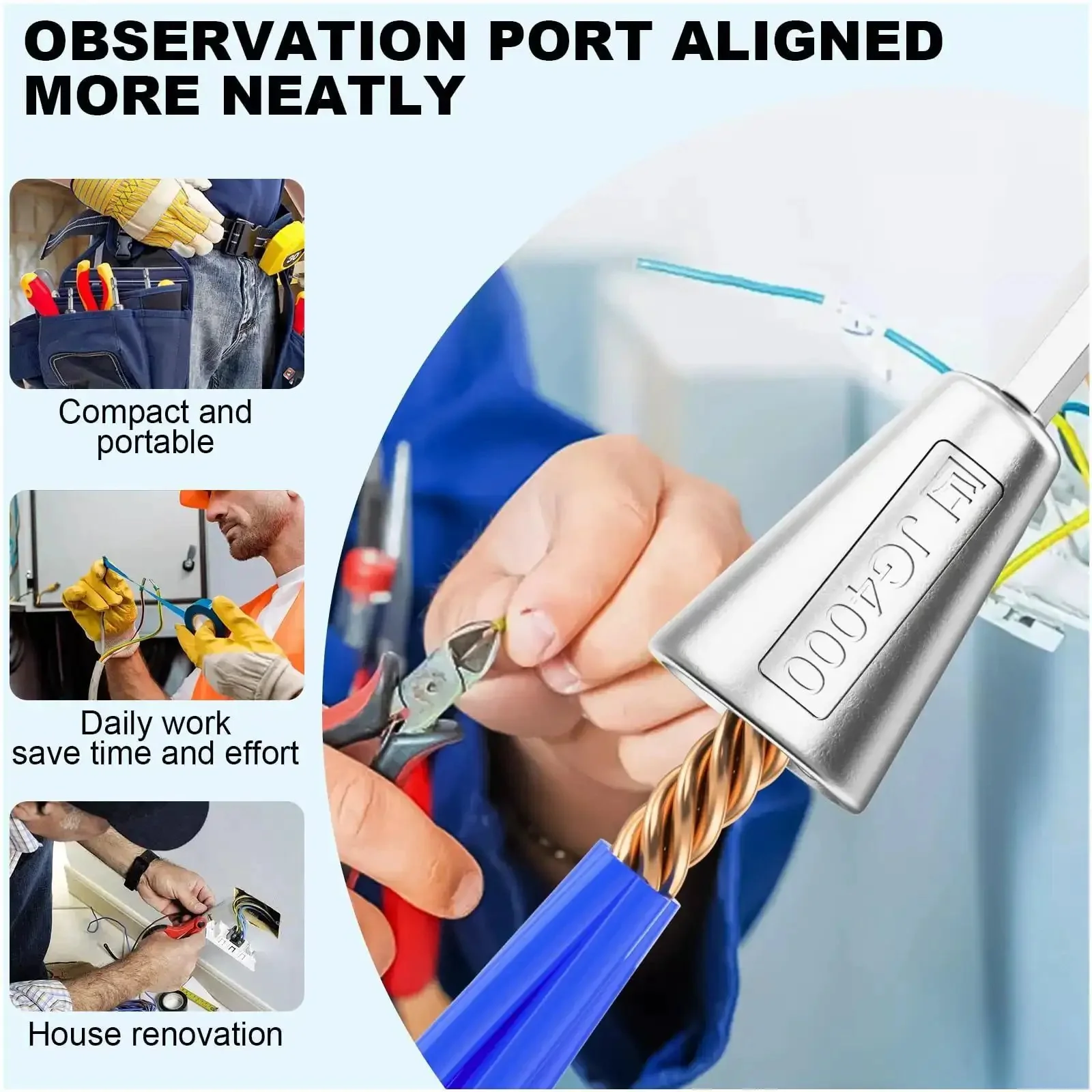 Pro Grade Drill Wire Twister Tool With 6MM Hex Shank For Fast Wire Nut Twisting And Cable Stripping Heavy Duty Durable Steel Twist Tool That Withstands 35000 Plus Twists Works With Power Drills For Easy Electrical Wiring - Image 4