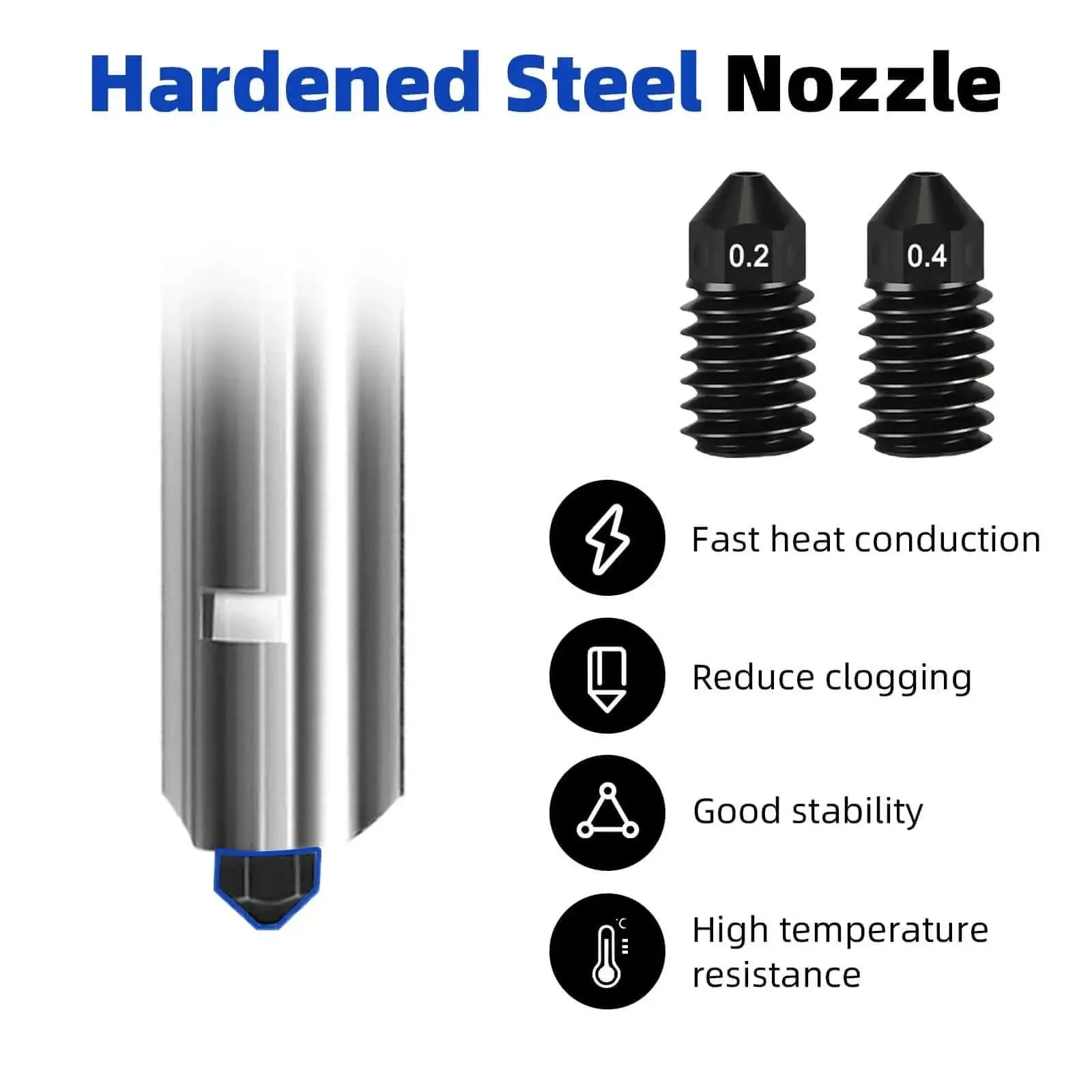 Pro Grade Drop In Multi Size Hotend Kit With 0.2mm 0.4mm 0.6mm 0.8mm Nozzles For A1 Mini And A1 3D Printers Hardened Steel Extruder Head Upgrade For High Temp Printing - Image 9
