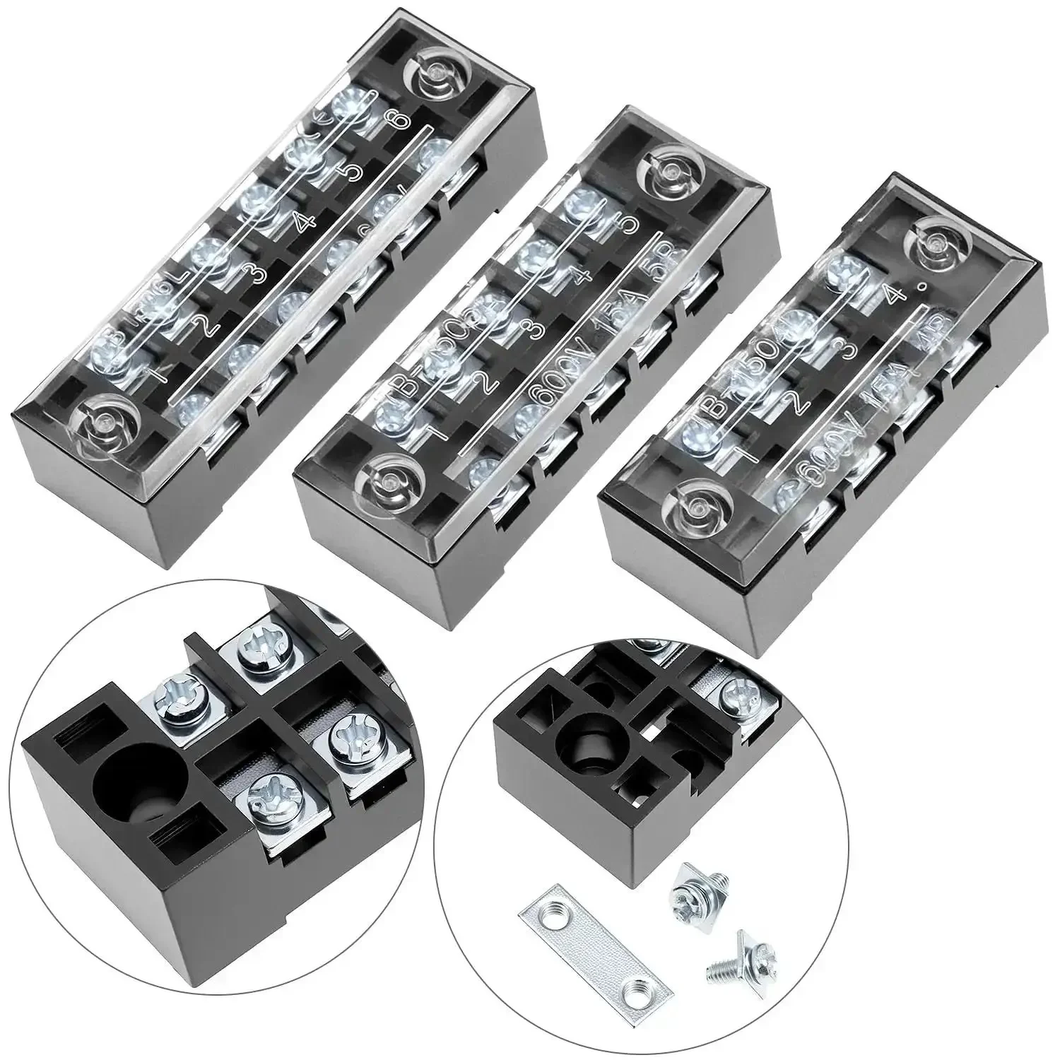 Pro Grade Dual Row Screw Terminal Block Kit With 6 Sets 4/5/6 Position Options And Jumpers, 600V 15A Blocks And 400V 15A Jumpers, Great For DIY Electronics And Electrical Projects - Image 5