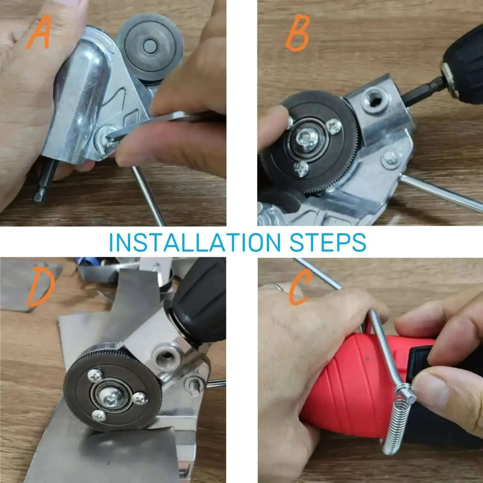 Pro Grade Electric Drill Plate Cutter For Metal Sheets With Adapter Included, Precise Cuts On Iron, Steel, Copper And Aluminum, Ideal For DIY Projects And Professional Use, Durable, Versatile Metal Shears - Image 4