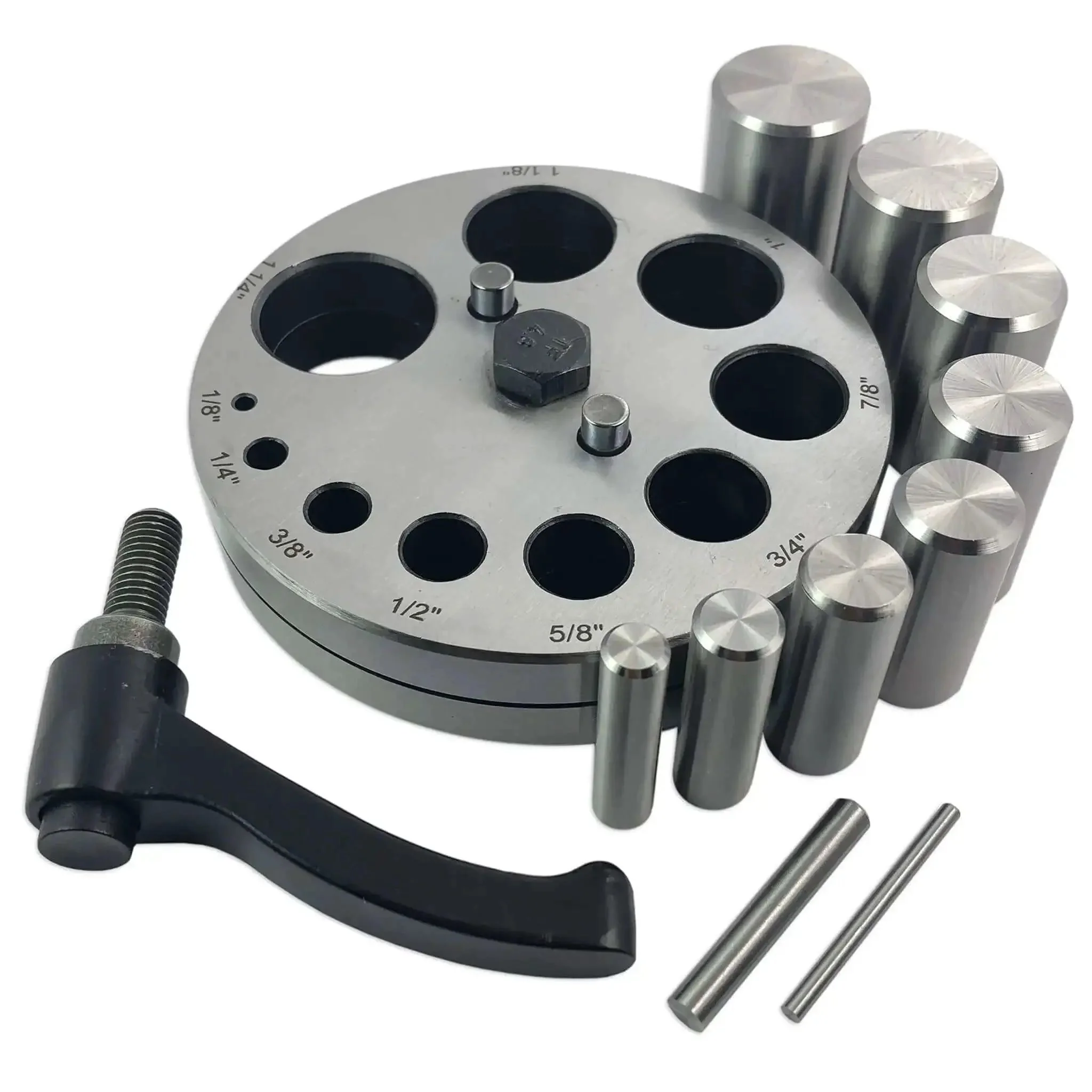 Pro Grade Extra Large Circular Disc Cutter Set With 10 Swivel Handle Disc Punches From 2 mm To 31 mm For Jewelry Making And Metal Craft, Heavy Duty, Easy Grip, Professional Quality Tool Set - Image 2