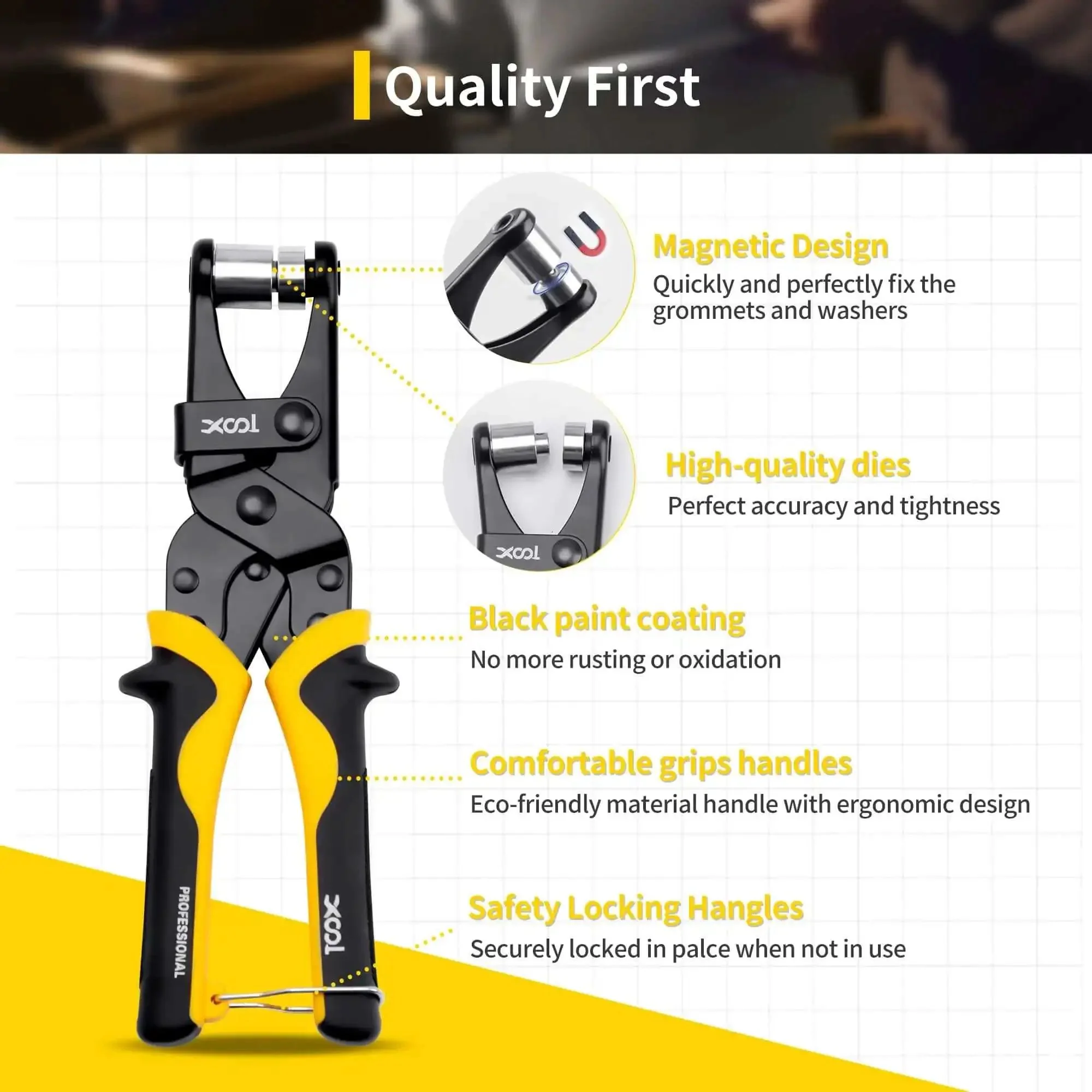 Pro Grade Grommet Tool Kit With Magnetic Alignment, 200 Pcs 3/8 Inch 10mm Grommets For Canvas Fabric Tarps And DIY Crafts, Leathercraft Punch Tool, Easy Setup, Precise, Durable And Versatile - Image 7