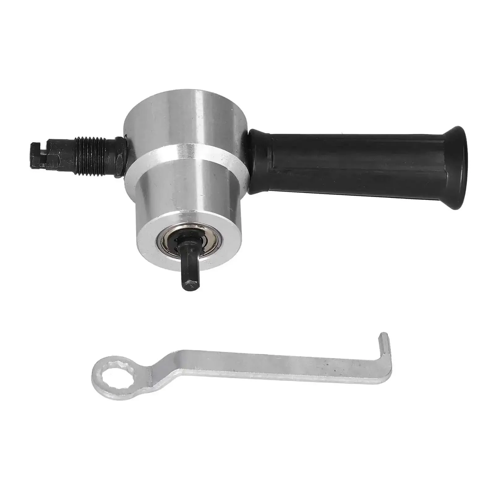 Pro Grade Heavy Duty Double Head Metal Cutter Drill Attachment For Electric Drills With High Speed Steel Dual Cutter Heads And A 360 Degree Adjustable Handle For Clean, Precise Cuts In Iron, Stainless Steel, Copper And Aluminum - Image 2