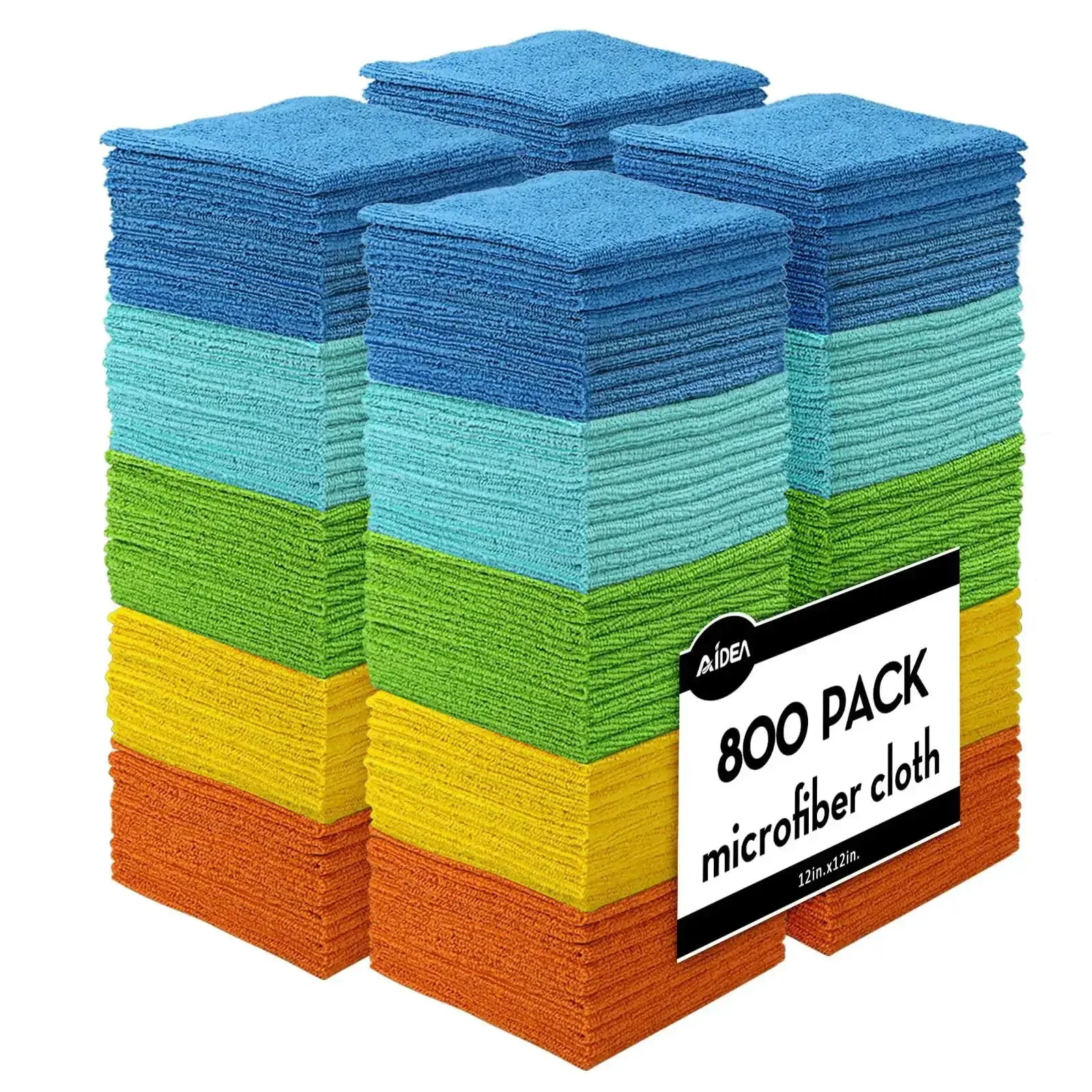 Pro Grade Heavy Duty Microfiber Cleaning Cloths 800 Pack Ultra Absorbent Rags For Cars, Kitchen, Windows And Home Dusting, Soft Yet Durable Towels, 12 By 12 Inch Microfiber Shop Rags Reusable