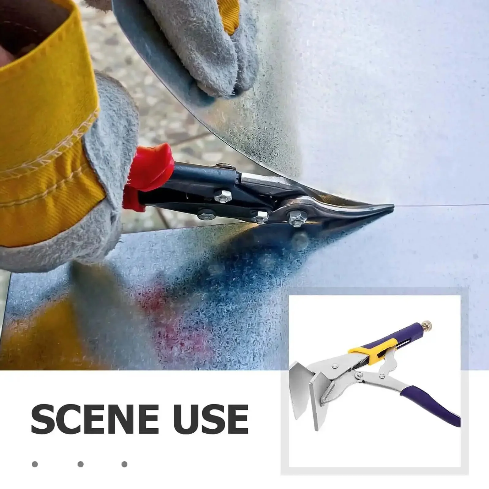 Pro Grade Heavy Duty Sheet Metal Clamp Pliers With Straight Jaw For Precise Bends And Secure Grip, Locking Pliers For Metal Clamping And Bending, Ergonomic Hand Seamer Tool For Workshop And HVAC Projects, All Purpose Industrial Gripping Tool - Image 2