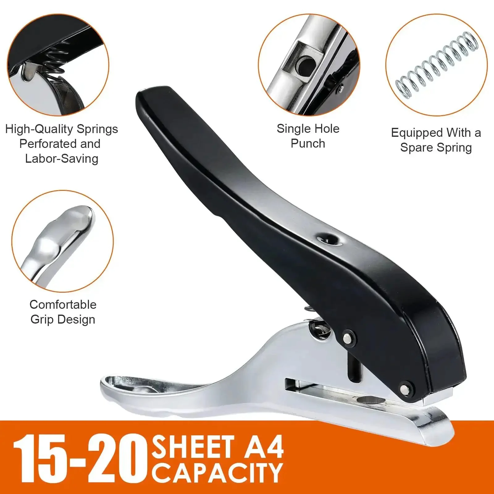 Pro Grade Heavy Duty Single Hole Puncher For Paper Cardboard And PVC Portable Handheld Three Eighths Inch Hole Punch Tool Ten Millimeter Size For Clean Accurate Holes In Cards And Craft Projects - Image 4