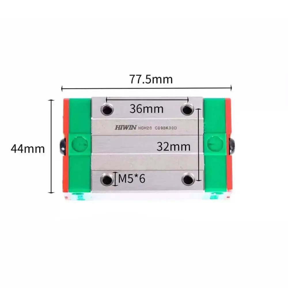 Pro-Grade HGH20 HIWIN Linear Block for HGH20CA Linear Motion Slider Rail Guide, High Speed And High Load Performance, Ultra Rigidity And Precision, Interchangeable Centering, Automatic Centering, Ideal For CNC And Robotic Systems - Image 4