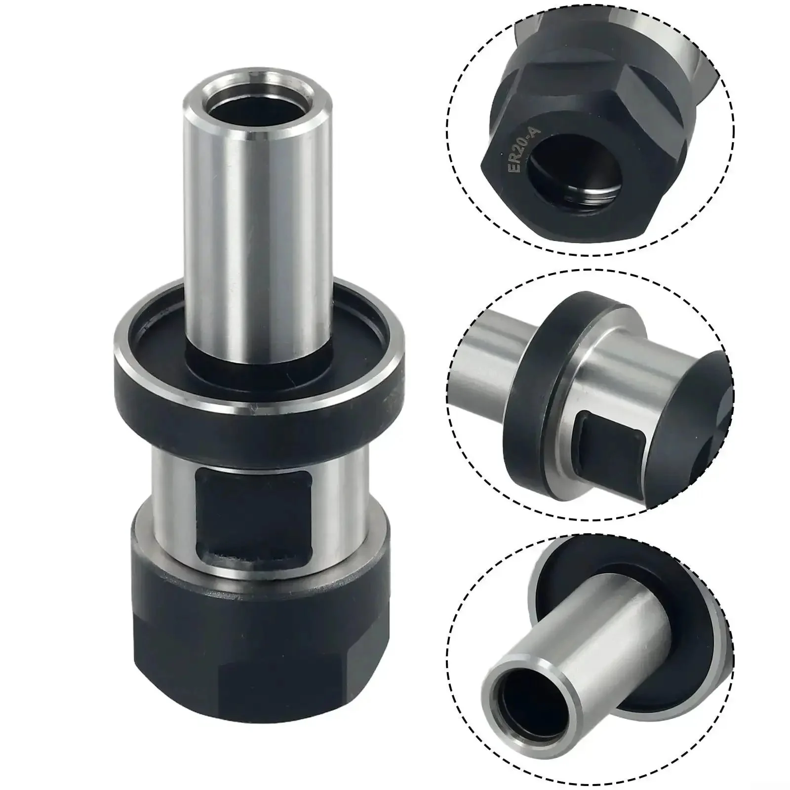 Pro Grade High Precision ER20 Collet Chuck Holder For CNC Lathe And Milling Machines 0.38L Silver Tool Built For 12000 RPM No Joke Precision 0.0003 TIR Accepts All ER20 Collets Versatile Metalworking Setup - Image 7