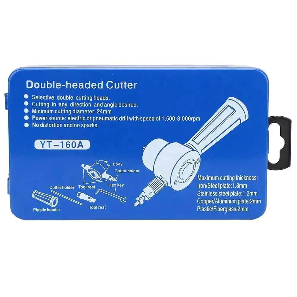 Pro Grade High Precision Metal Sheet Cutter Kit With Six 130x60mm Double Head Nibbler Drill Attachments For Car Repair And Thin Metal Cutting, Smooth Edges, No Burrs, Works On Iron, Steel, Aluminum And Copper - Image 7