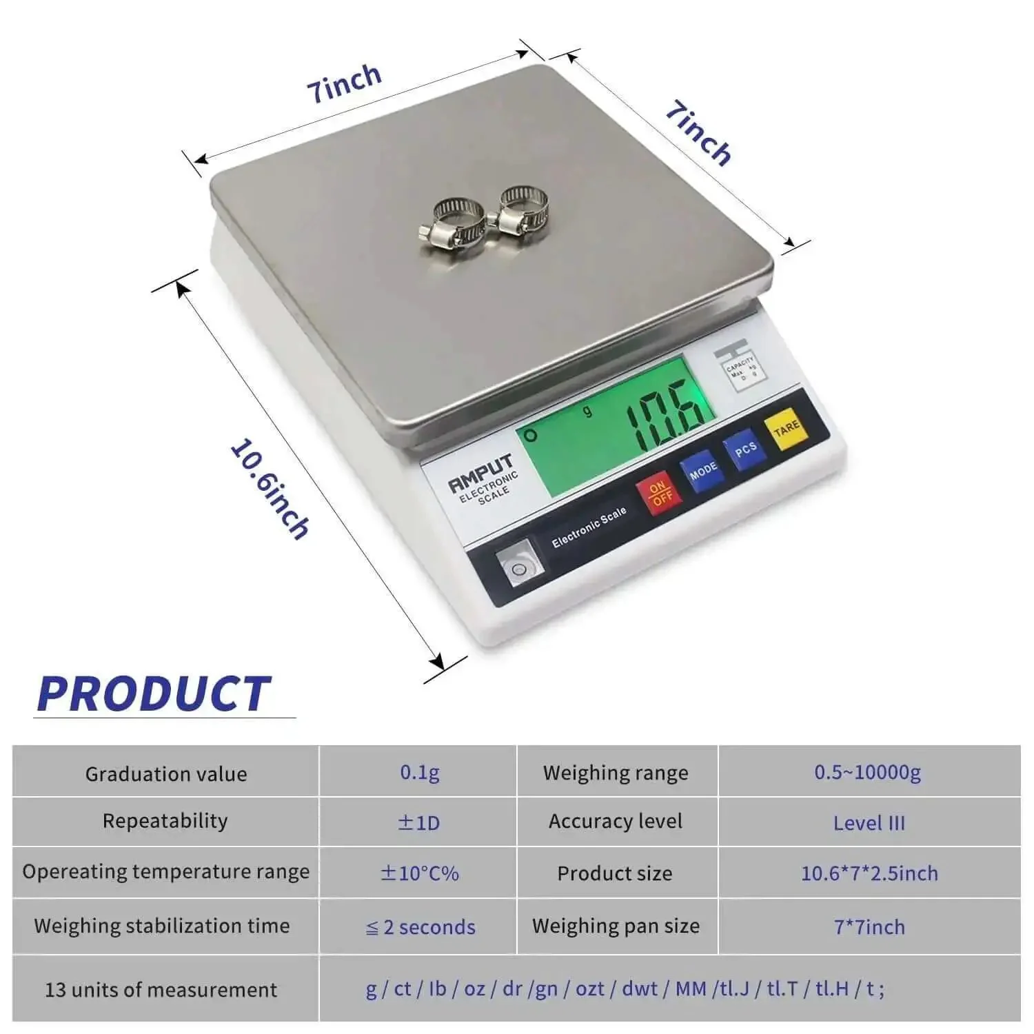 Pro Grade Industrial Counting Scale With 10 Kg Capacity And 0.1 Gram Precision, Fast Readouts, High Sensitivity Sensor, Tare And Counting Functions, Multi Unit Switchable For Lab Or Inventory Use - Image 5