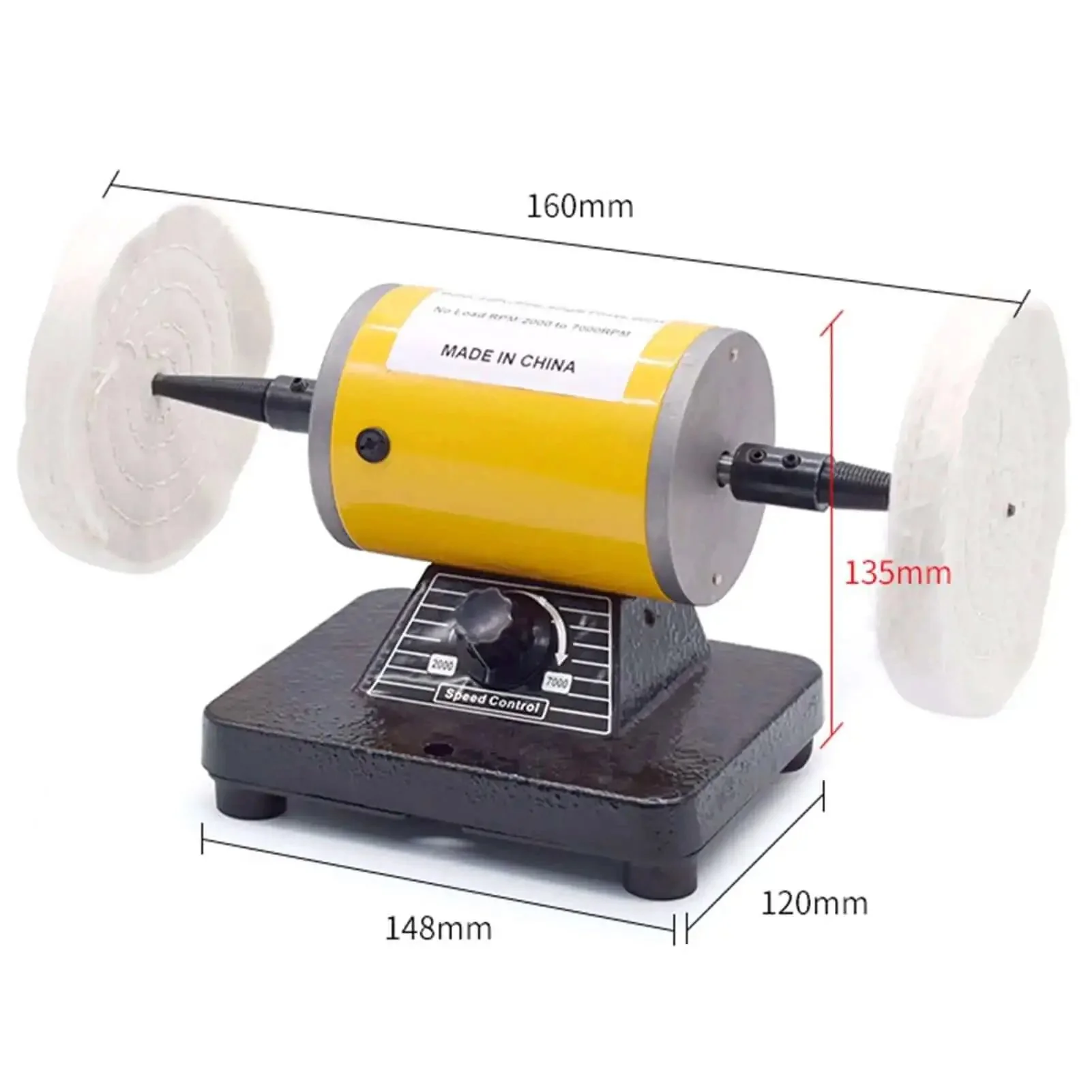 Pro Grade Jewelry Polisher Bench Buffer Grinder Mini Buffing Tool With High Performance Variable Speed Perfect For Beads Metals Glass Wood And Handmade Parts For Beads And Jewelry Making - Image 4