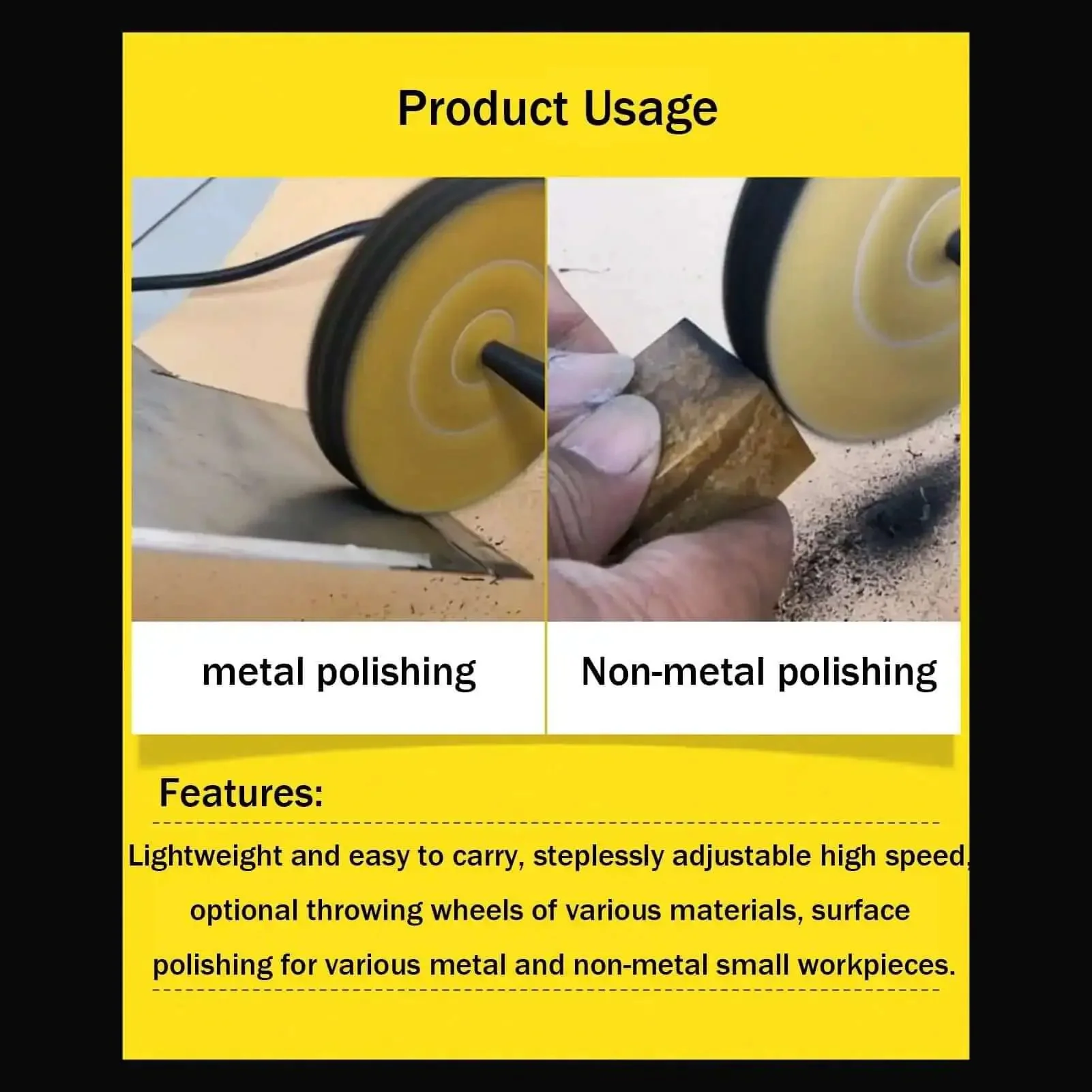 Pro Grade Jewelry Polisher Bench Buffer Grinder Mini Buffing Tool With High Performance Variable Speed Perfect For Beads Metals Glass Wood And Handmade Parts For Beads And Jewelry Making - Image 5