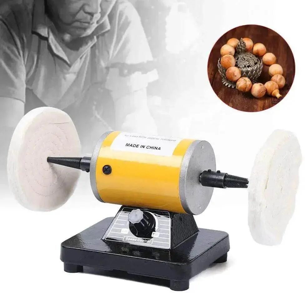 Pro Grade Jewelry Polisher Bench Buffer Grinder Mini Buffing Tool With High Performance Variable Speed Perfect For Beads Metals Glass Wood And Handmade Parts For Beads And Jewelry Making - Image 6