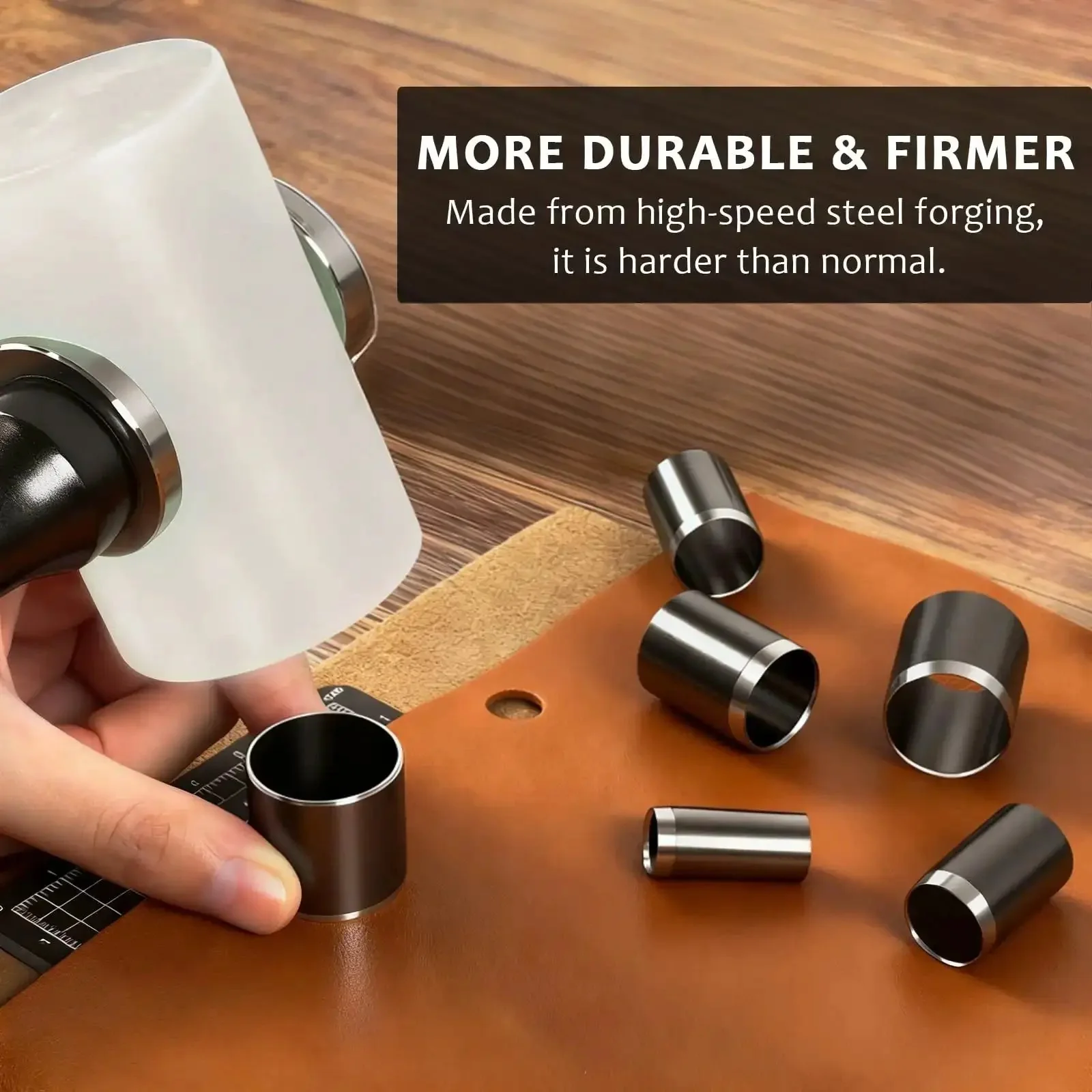 Pro Grade Leather Circle Cutter Tool Set 13 Piece Circle Punch Kit With Diameters From 3mm To 25mm For DIY Leathercrafts High Carbon Steel Round Cutting Dies And Precise Hole Punch Tool Kit - Image 4