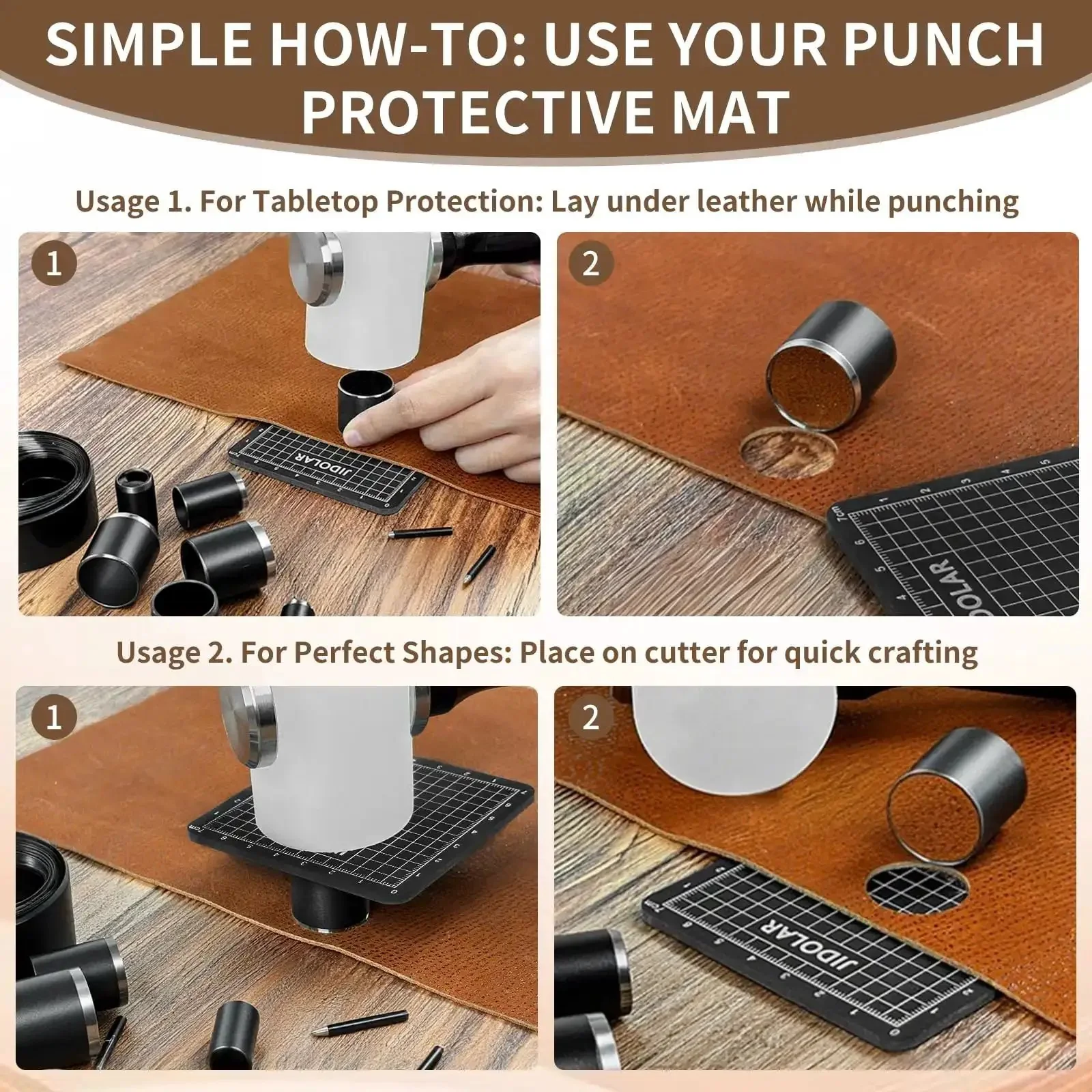 Pro Grade Leather Circle Cutter Tool Set 13 Piece Circle Punch Kit With Diameters From 3mm To 25mm For DIY Leathercrafts High Carbon Steel Round Cutting Dies And Precise Hole Punch Tool Kit - Image 6