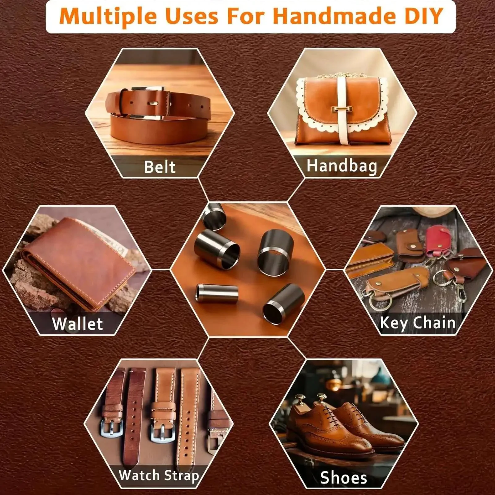 Pro Grade Leather Circle Cutter Tool Set 34-Piece Circle Punch Kit For DIY Leathercrafts With 1mm To 25mm And 30 To 60mm Sizes, High Carbon Steel, Heavy Duty Leather Hole Punch Dies - Image 2