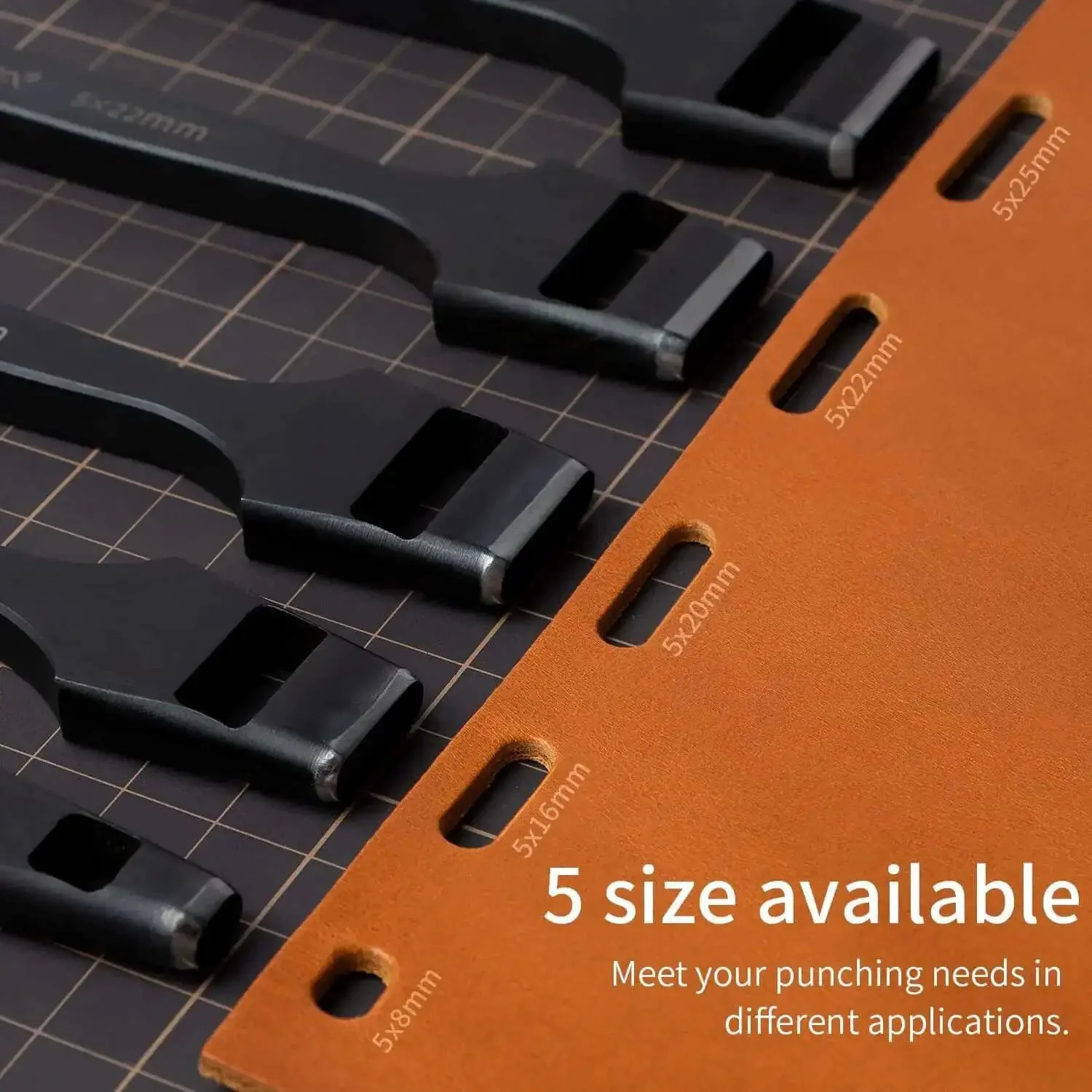 Pro Grade Leather Oval Hole Puncher For Watch Bands And Leather Crafting 5x25mm Martensitic Stainless Steel High Hardness Wear Resistant One Time Sharpening Heat Treated Hand Polished Edge For Clean Oval Holes - Image 2