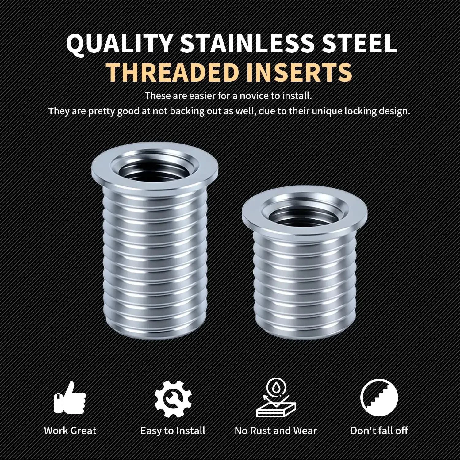 Pro Grade M8x1.25 Thread Repair Kit With Stainless Steel Inserts 11.7mm And 16.2mm Includes HSS Drill Tap Counterbore Install Driver Ten Inserts Durable Internal Thread Repair For Metal DIY Shop - Image 4