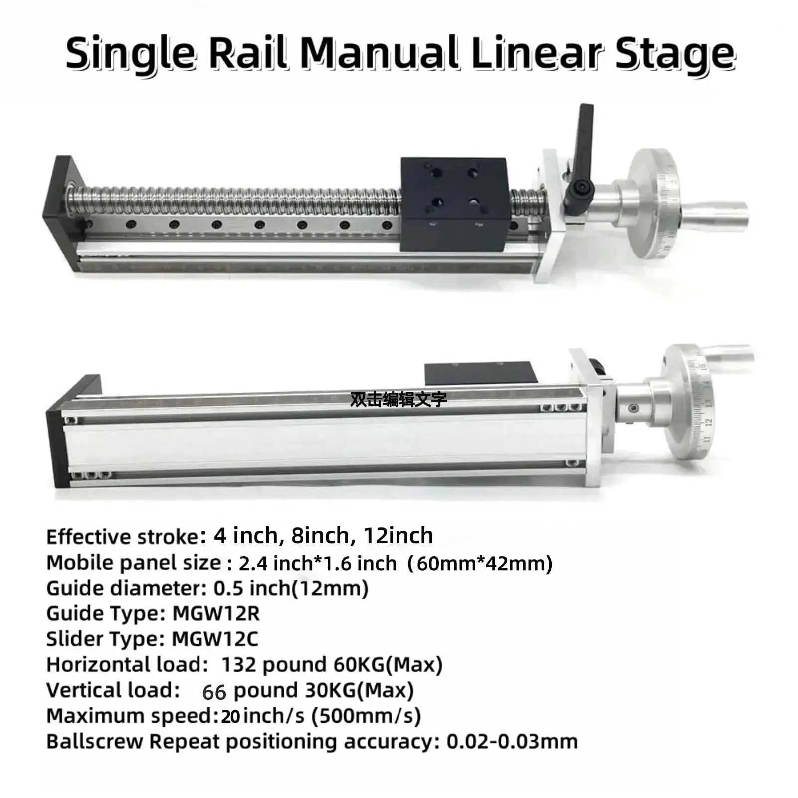 Pro Grade Manual Linear Rail Guide Stage With 4 Inch Travel, 100mm Platform, 0.02mm Repeatability, SFU1605 Ballscrew, XY Axis Positioning Table, Aviation Aluminum Body, Stainless Steel Rods, Includes Handwheel, Ruler And Base - Image 4