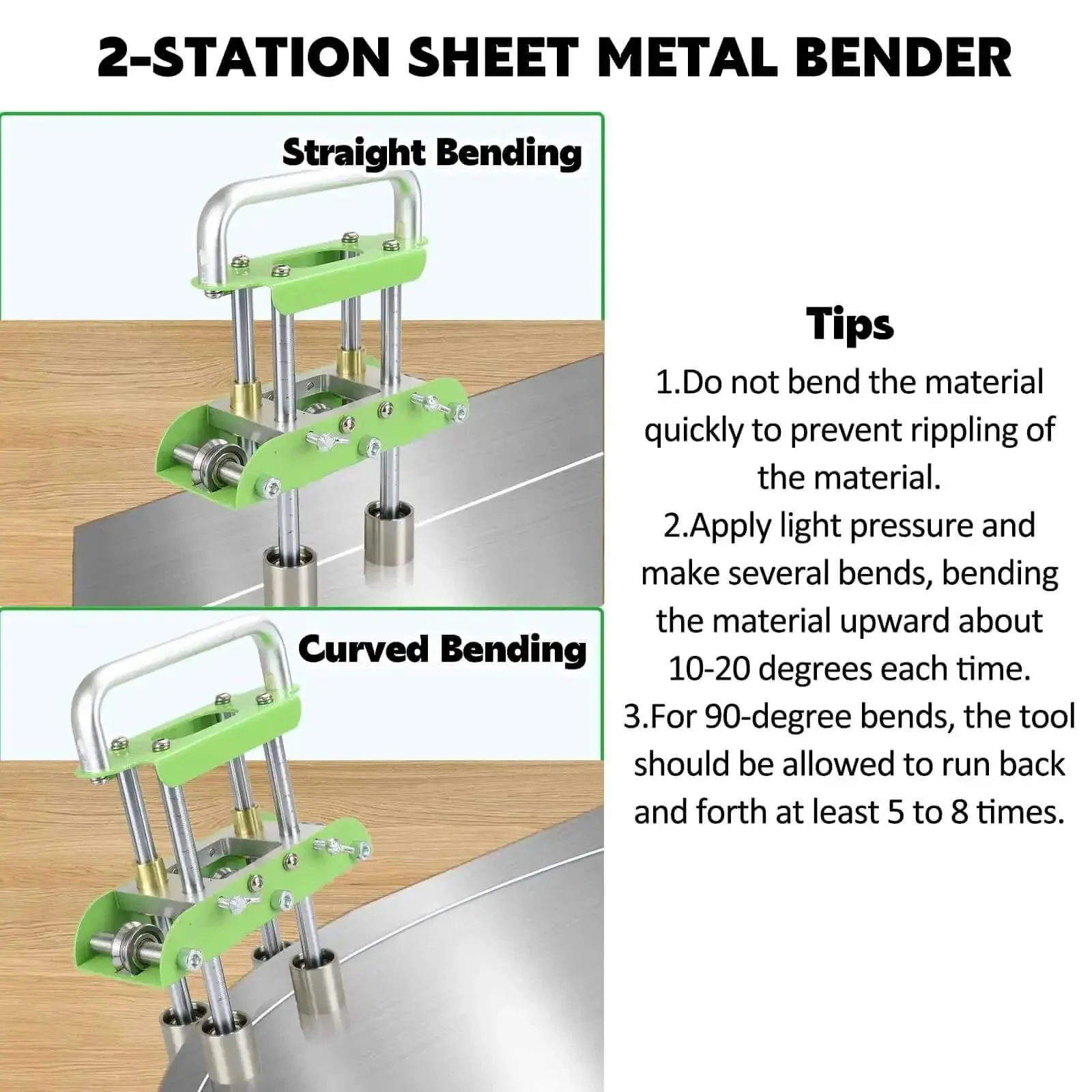 Pro Grade Metal Roller Bender Kit For 0 To 90 Degree Bends, Built For Aluminum Copper And Steel, 0.01 To 0.04 Inch Thickness, Includes 8 Inch Shears, Great For DIY Roof Trim, Kiosks, And Custom Fabrication - Image 4