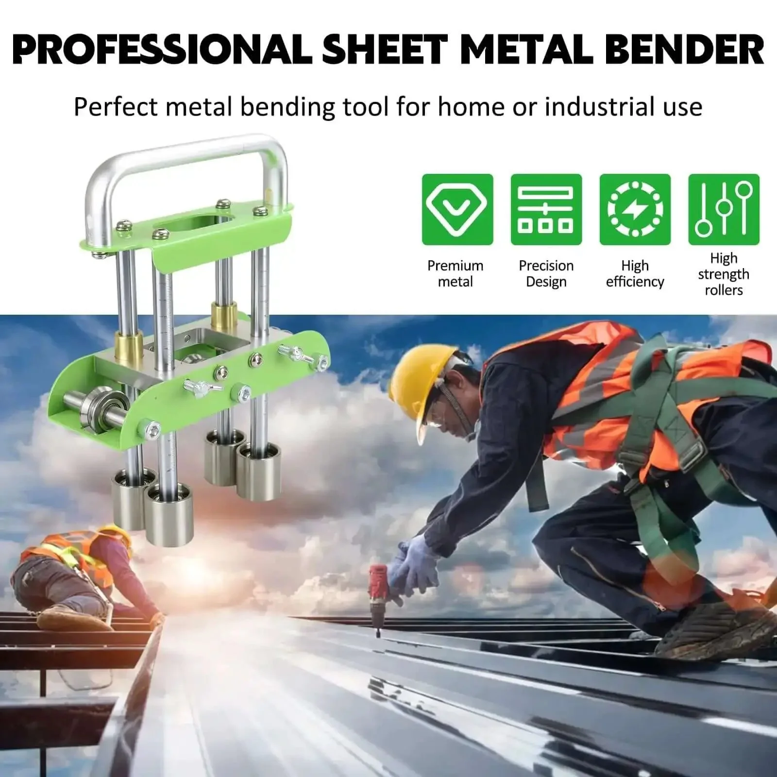 Pro Grade Metal Roller Bender Kit For 0 To 90 Degree Bends, Built For Aluminum Copper And Steel, 0.01 To 0.04 Inch Thickness, Includes 8 Inch Shears, Great For DIY Roof Trim, Kiosks, And Custom Fabrication - Image 6
