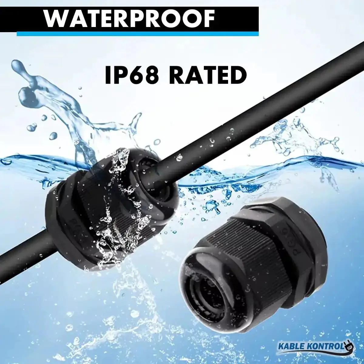 Pro-Grade Nylon Cable Glands One Half Inch Straight Gland With 14 NPT Threads, 50 Pack, Waterproof IP68, Strain Relief Cord Grips, Heavy-Duty Wire Protection For Industrial Use, Flame Retardant And RoHS Compliant - Image 3