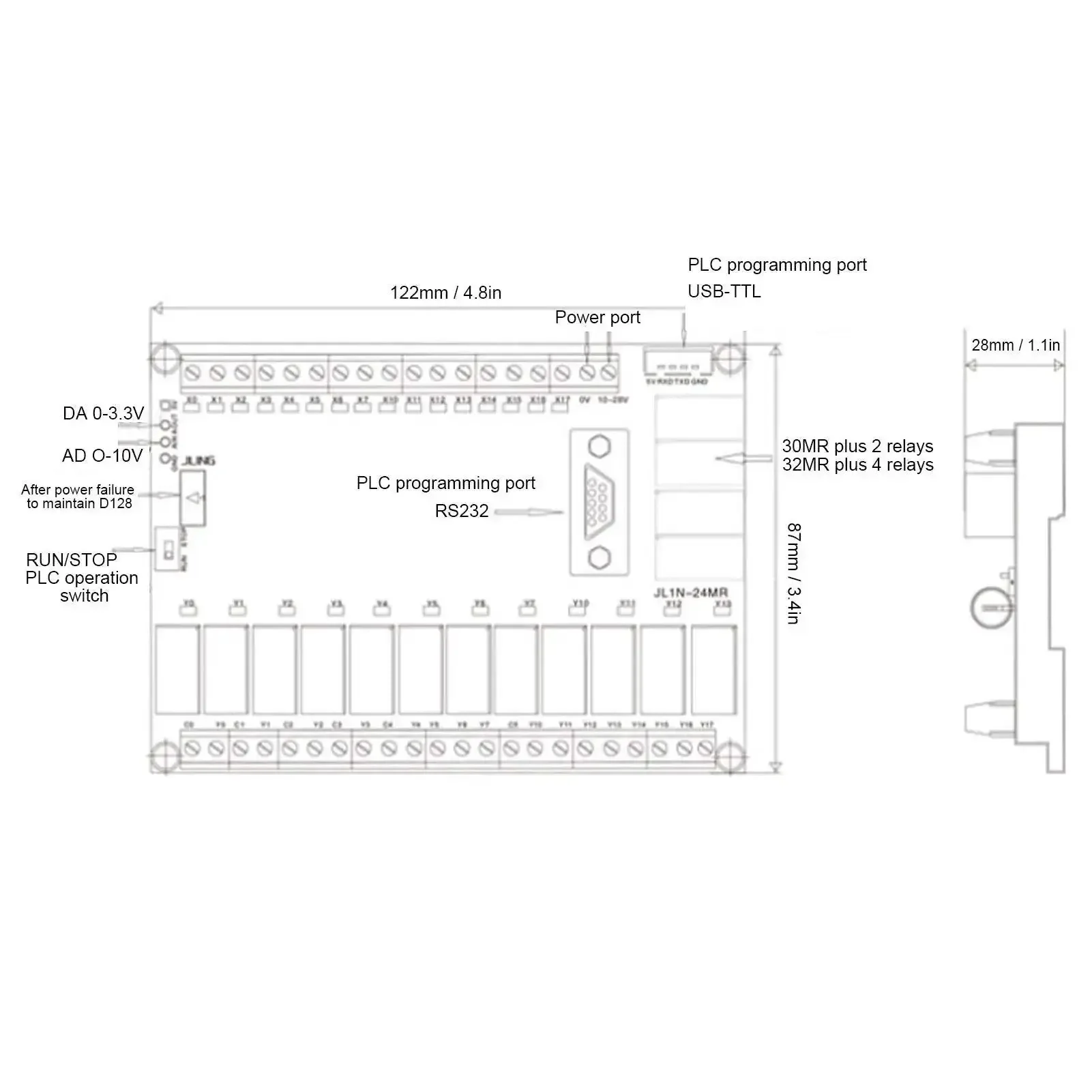 Pro Grade PLC Control Board With Programmable Logic And Delay Relay Module Analog Output For FX1N Series Compatible Industrial Automation Controller Built For Tough Environments Y0 10K Pulse High Speed Input C235 C251 Anti Interference Design DC 10 28V - Image 8
