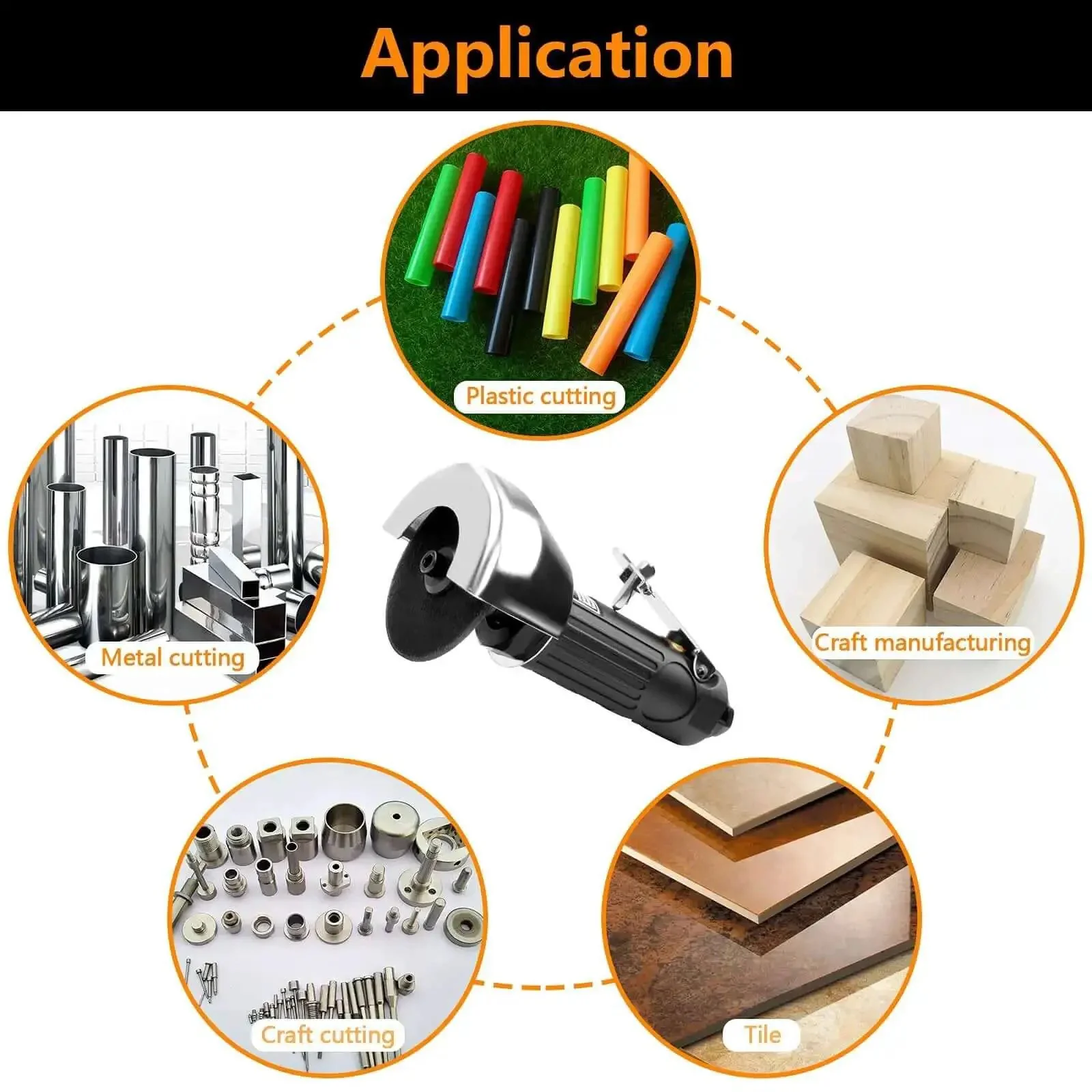 Pro Grade Pneumatic Cut Off Tool Kit With Two 3 Inch Die Grinder Cut Off Wheels Heavy Duty Metal Sheet Cutter Up To 20000 RPM Complete Set With Wrenches And One Quarter Inch NPT Fitting Ready To Tackle Metal Cutting Tasks - Image 2