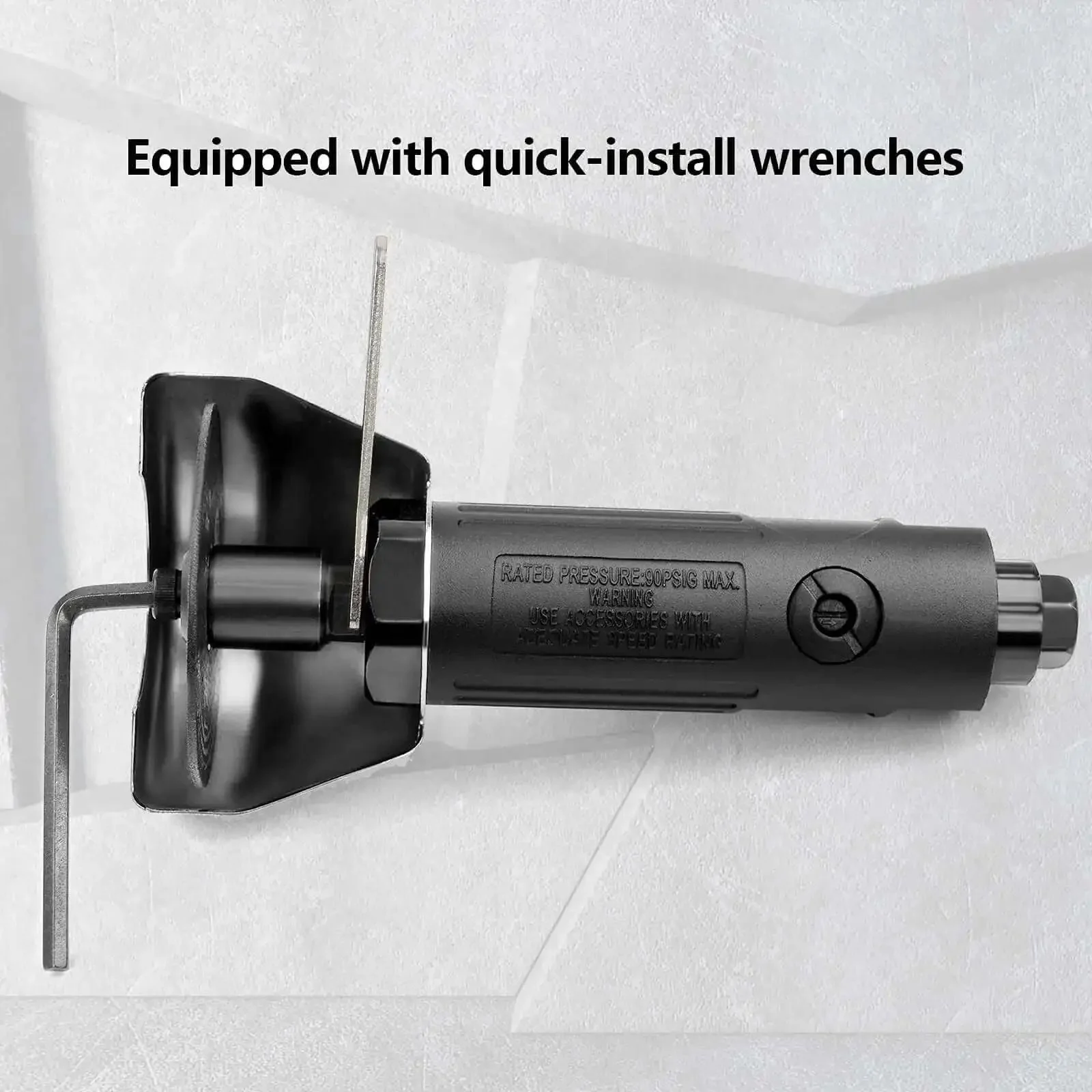 Pro Grade Pneumatic Cut Off Tool Kit With Two 3 Inch Die Grinder Cut Off Wheels Heavy Duty Metal Sheet Cutter Up To 20000 RPM Complete Set With Wrenches And One Quarter Inch NPT Fitting Ready To Tackle Metal Cutting Tasks - Image 5