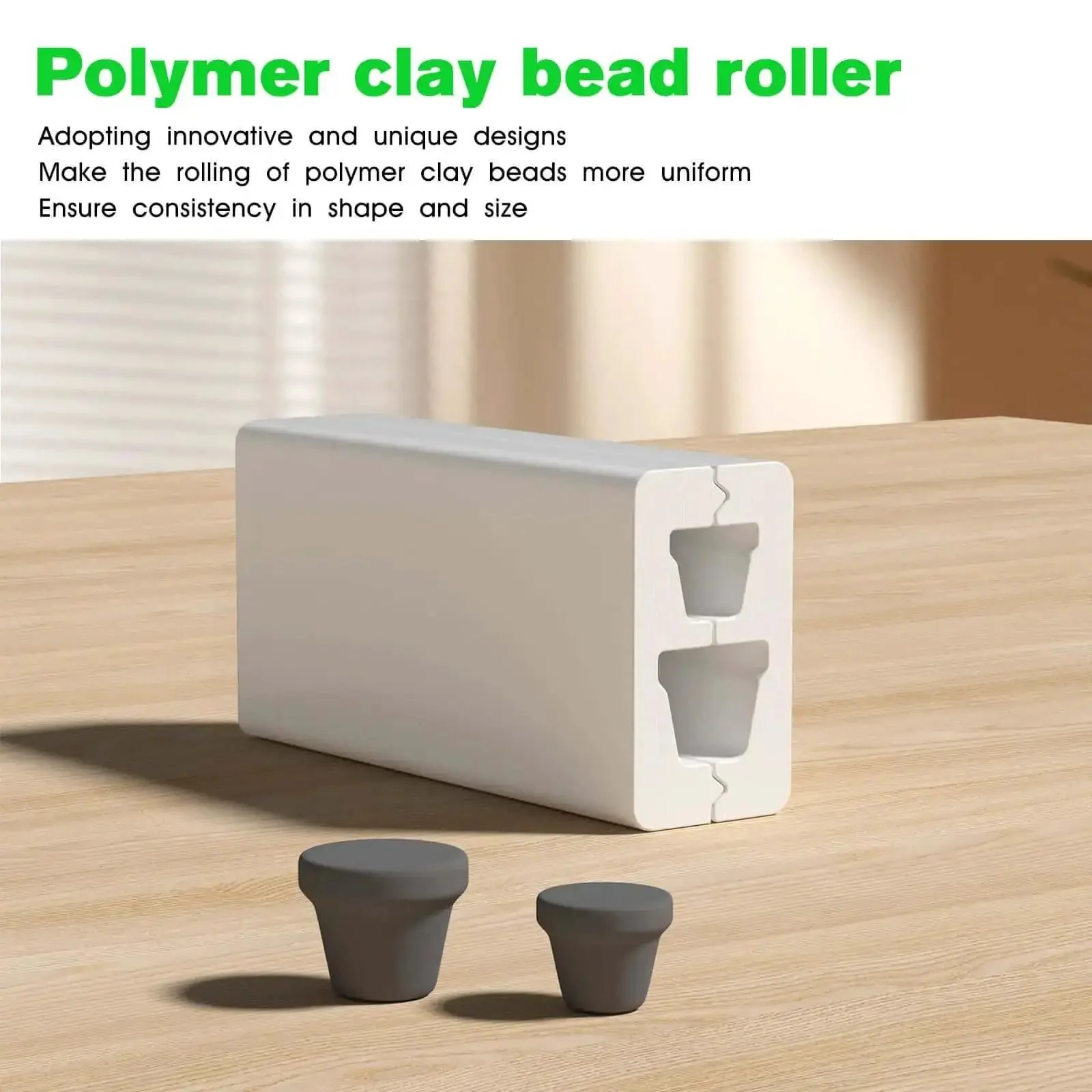 Pro Grade Polymer Clay Bead Roller Can Type Hand Roller For 10mm And 13mm Beads Clay Texture Tool For Earrings And Jewelry Making Easy Roll Tool For Polymer Clay Crafting DIY Bead Making Smooth Rolling - Image 5