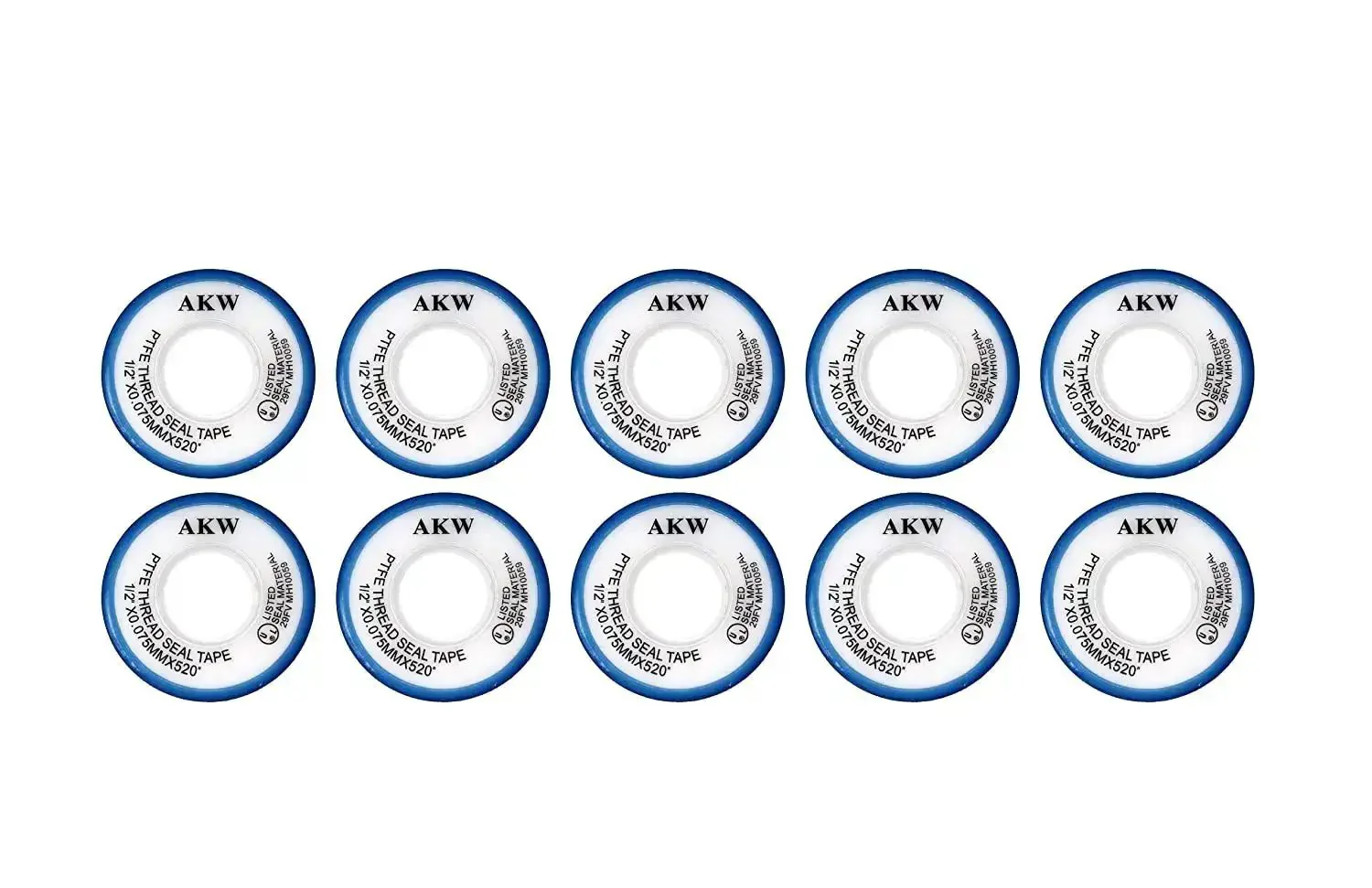 Pro Grade PTFE Teflon Tape For Plumbing Half Inch By Five Hundred Twenty Inch Sealant Thread Tape Ten Pack Keeps Leaks From Happening And Works Smooth On Pipes And Fittings