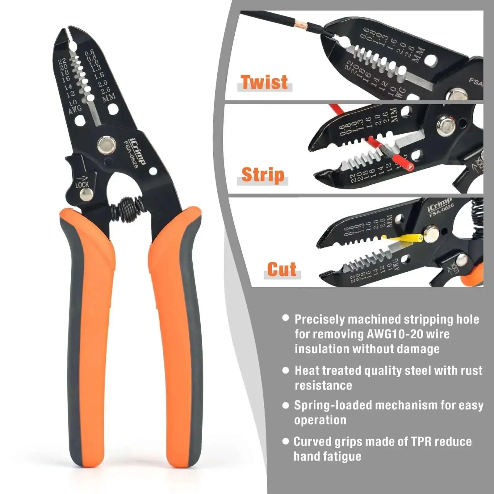Pro Grade Ratchet Wire Crimping Tool Set With 5 Interchangeable Jaws For Insulated And Non Insulated Terminals AWG 20 To 2 Includes Wire Stripper And Cross Screwdriver With Precision Full Cycle Crimping For Electricians And DIYers - Image 3
