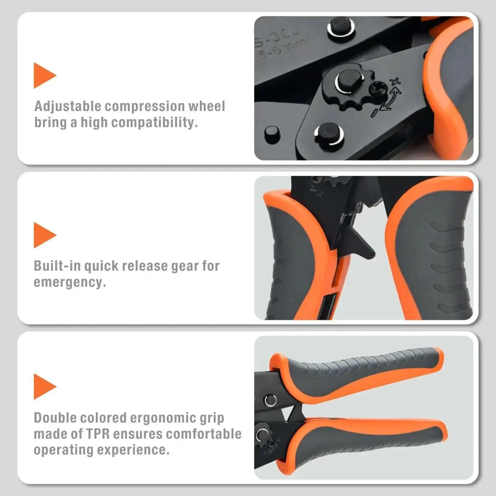 Pro Grade Ratchet Wire Crimping Tool Set With 5 Interchangeable Jaws For Insulated And Non Insulated Terminals AWG 20 To 2 Includes Wire Stripper And Cross Screwdriver With Precision Full Cycle Crimping For Electricians And DIYers - Image 4