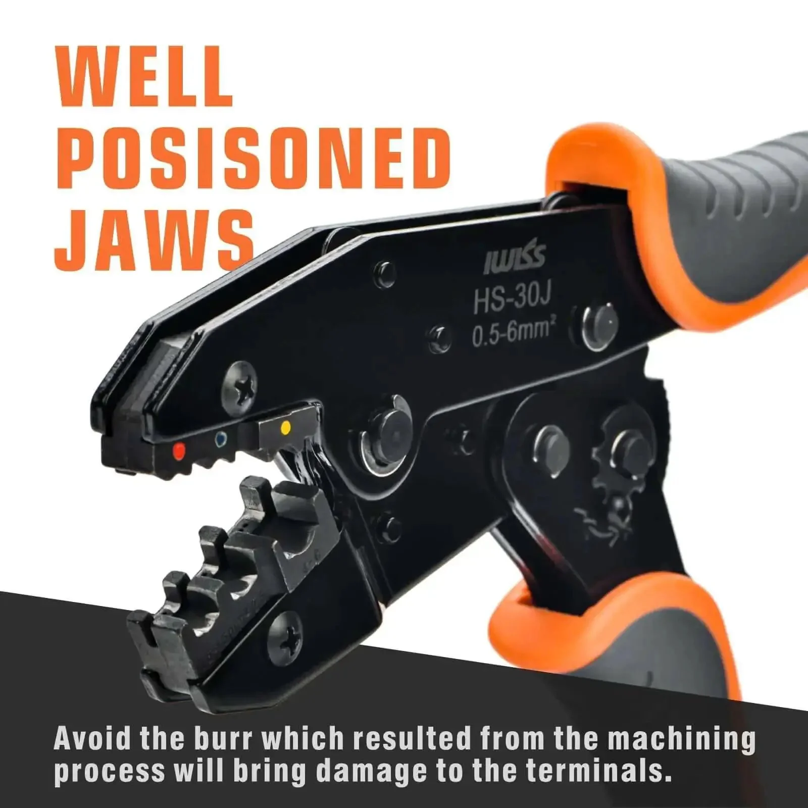 Pro Grade Ratchet Wire Crimping Tool Set With 5 Interchangeable Jaws For Insulated And Non Insulated Terminals AWG 20 To 2 Includes Wire Stripper And Cross Screwdriver With Precision Full Cycle Crimping For Electricians And DIYers - Image 7