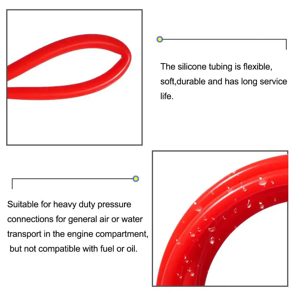 Pro Grade Red Silicone Vacuum Tubing For Food Grade Transfer, Half Inch ID, Five Eighths Inch OD, 3.28 Feet Long, High Temperature FDA Compliant Hose For Pump Water And Air Lines, Minus Sixty To One Ninety Celsius - Image 4