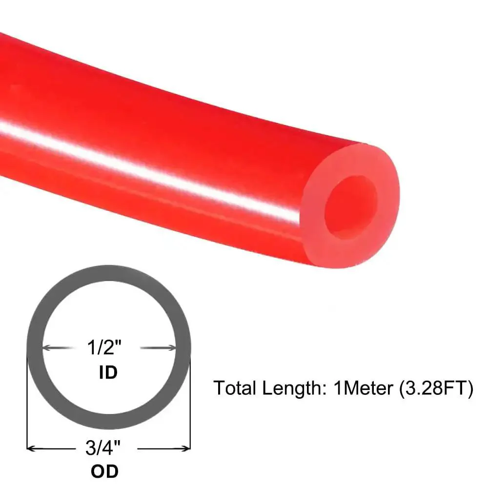 Pro Grade Red Silicone Vacuum Tubing For Food Grade Transfer, Half Inch ID, Five Eighths Inch OD, 3.28 Feet Long, High Temperature FDA Compliant Hose For Pump Water And Air Lines, Minus Sixty To One Ninety Celsius - Image 7
