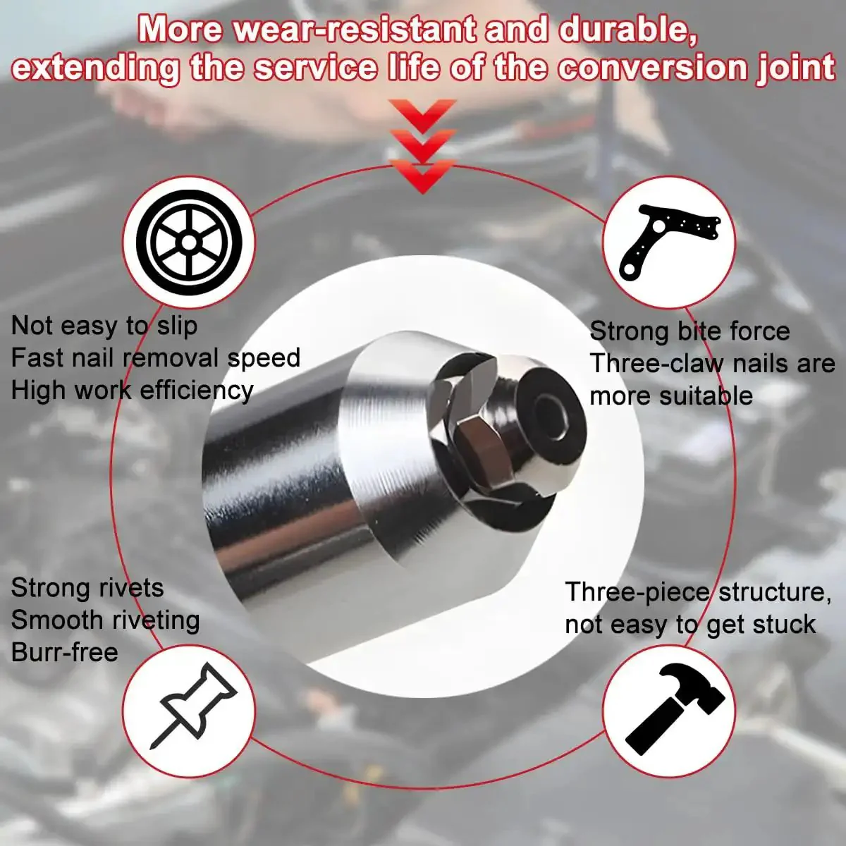 Pro Grade Rivet Gun Adapter Kit For Cordless Drills With Alloy Steel Head And Comfortable Grip Four Rivet Heads Pop Riveting Nut Tool Drill Attachment Universal Fit Built Tough Rugged Riveter Accessory For Quick And Clean Metal Fastening - Image 5