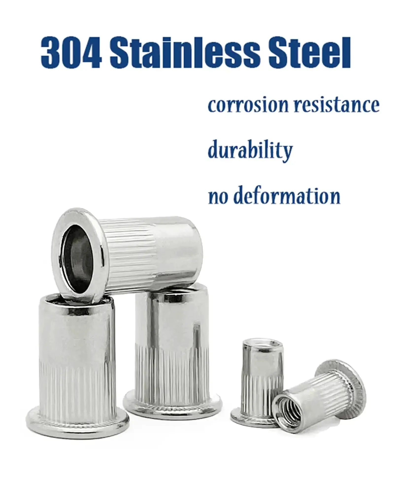 Pro Grade Rivet Nut Kit 216 Pc Stainless Steel Flat Head Riv Nut Assortment For Auto Shop And Diy Projects Includes Sizes Eight By Thirty Two Ten By Twenty Four One Quarter Twenty Three Eighth Sixteen Five Sixteen Eighteen - Image 3