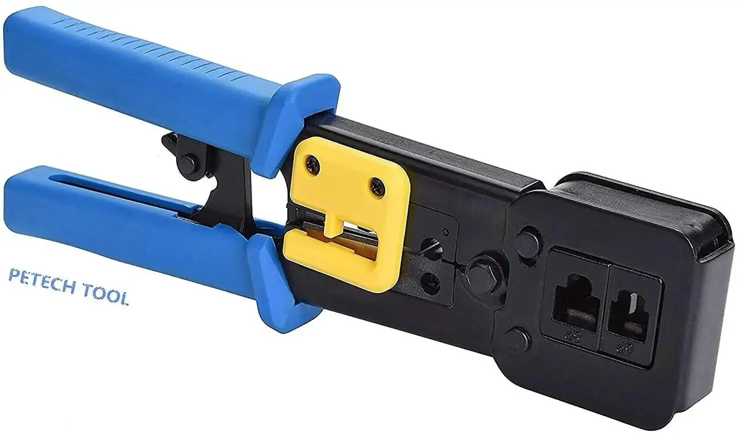 Pro Grade RJ45 Crimp Tool Pass Through Kit With 5 Replacement 8 Pin Blades For Cat5 Cat5e Cat6 Ethernet Cables RJ11 RJ12 End And Regular Pass Through Connectors Cuts Strips And Crimps Twisted Pair Cable Includes 1 Tool And 5 Blades - Image 6