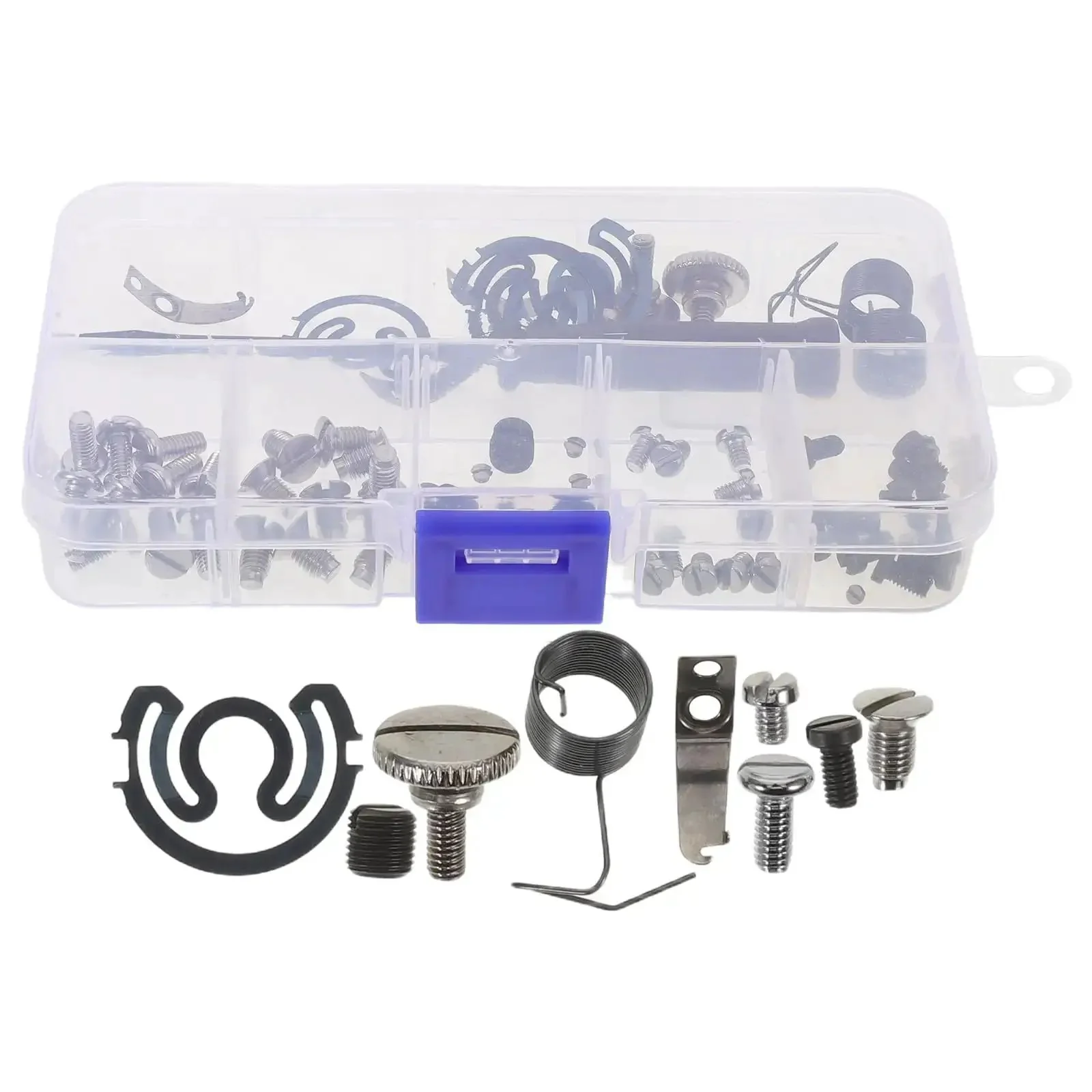 Pro Grade Sewing Machine Replacement Screw Kit With Spring Set For Industrial Flat Machines Heavy Duty Metal Fasteners Precision Screws And Bobbin Case Spring Easy Replacement For Maintenance Or Repairs