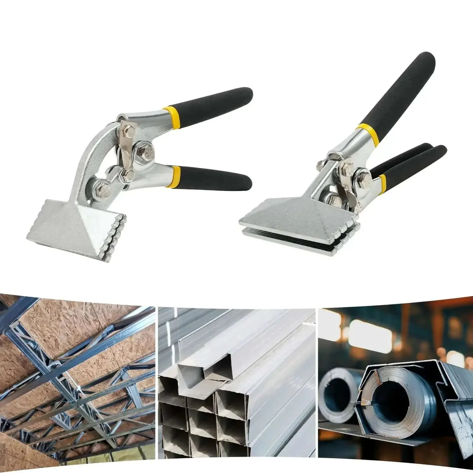 Pro Grade Sheet Metal Bending Tool Set Two Pack Heavy Duty Hand Seamers With Straight And Curved Jaws Manual Metal Sheet Bender For 150 80 Series Light Steel Keel Bending And Flattening Durable 45 Steel Construction - Image 2
