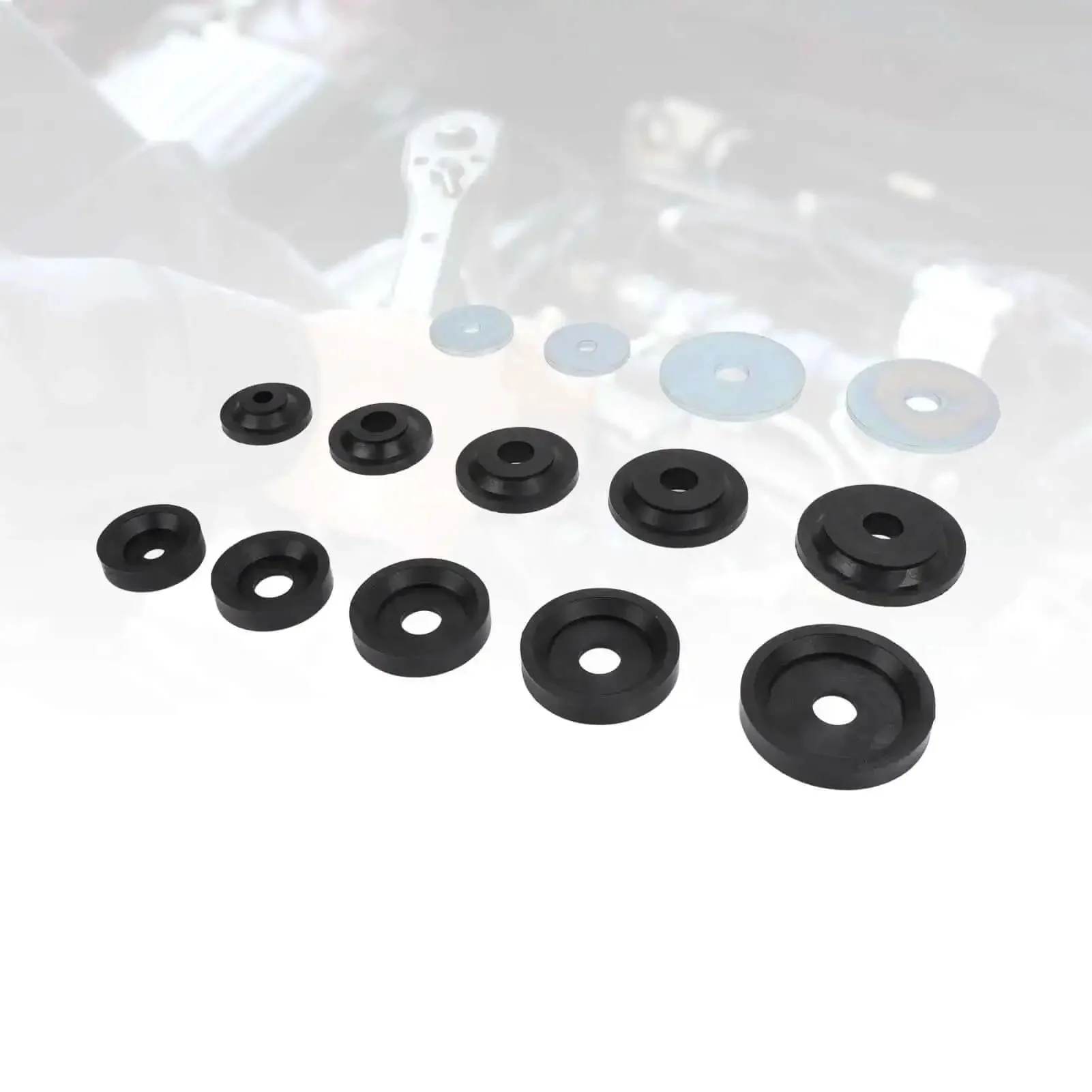 Pro Grade Sheet Metal Dimple Die Set With Backing Discs For Flared Holes, Carbon Steel, Replacement For Hydraulic Punch Driver Kit, 5 Size Range From 1.115 In To 2.375 In, Built Tough For Metal Fabrication - Image 5
