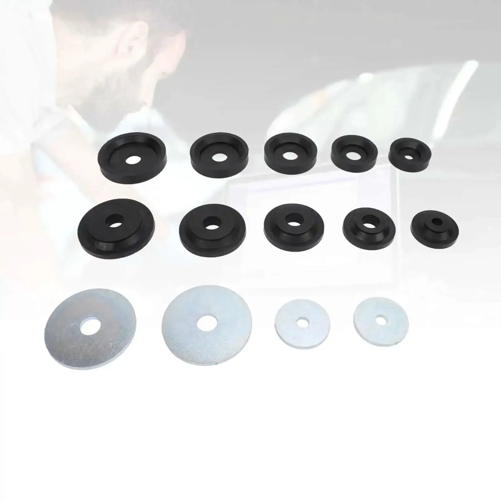Pro Grade Sheet Metal Dimple Die Set With Backing Discs For Flared Holes, Carbon Steel, Replacement For Hydraulic Punch Driver Kit, 5 Size Range From 1.115 In To 2.375 In, Built Tough For Metal Fabrication - Image 9