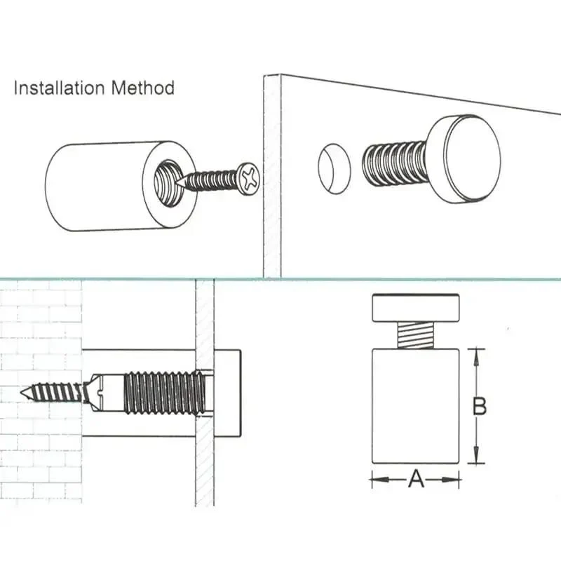 Pro Grade Sign Standoff Kit One Half Inch By Three Quarters Inch Solid Aluminum Mounting Hardware For Glass Panels And Acrylic Panels Pack Of Four For Quick Easy Install On Flat Displays And Signage - Image 2