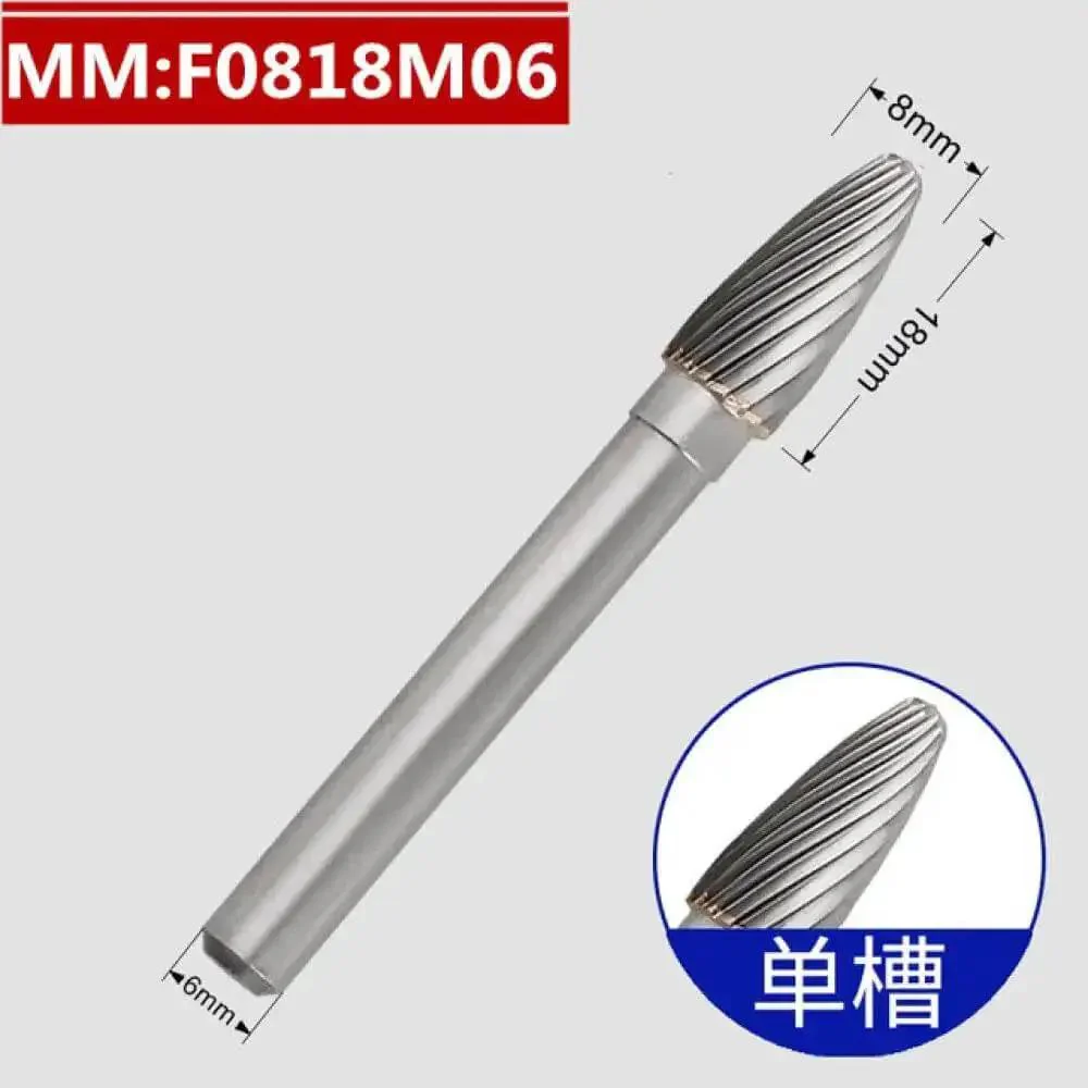Pro Grade Solid Carbide End Mill With 6mm Shank F Type Grinding Head Polishing Tool For Rotary Tools Diy Engraving Metal Wood Stone Polishing High Precision Micro Milling Cutter For Metalworking And Woodworking Projects - Image 2